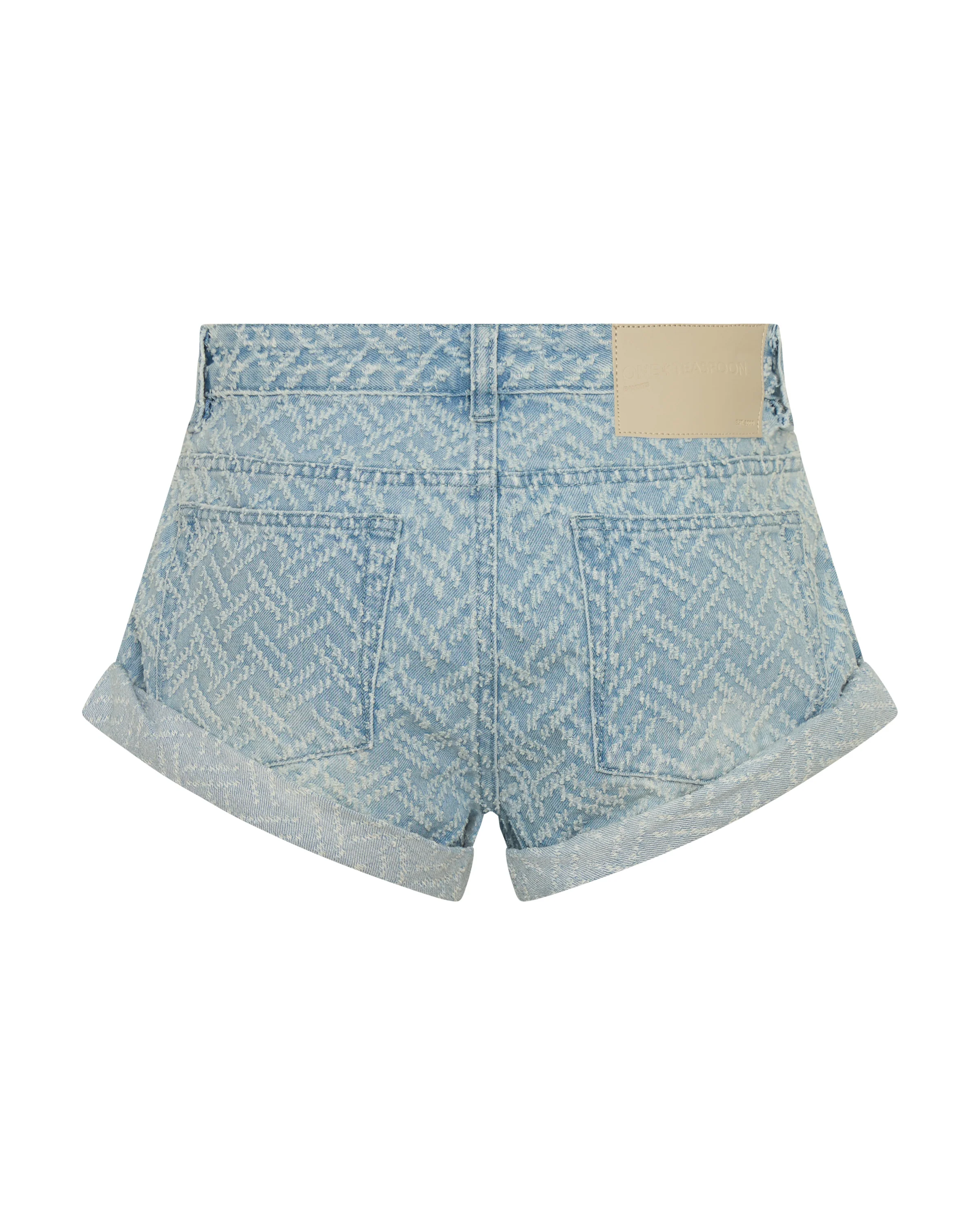 Bandits Low Waist Jacquard Denim Shorts - Chevron Blue - Image 13