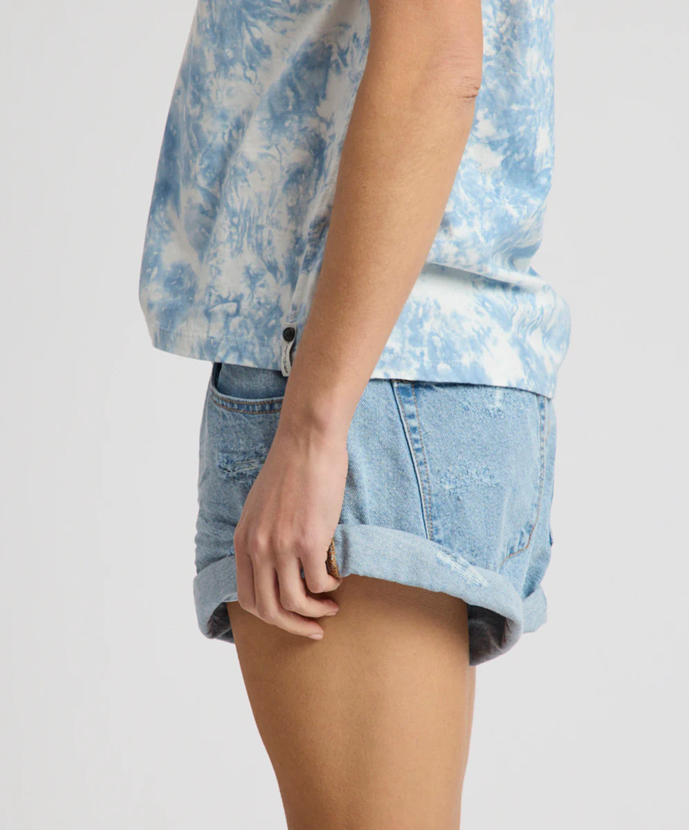 Long Bandits Low Waist Denim Shorts - Riviera Blue - Image 5