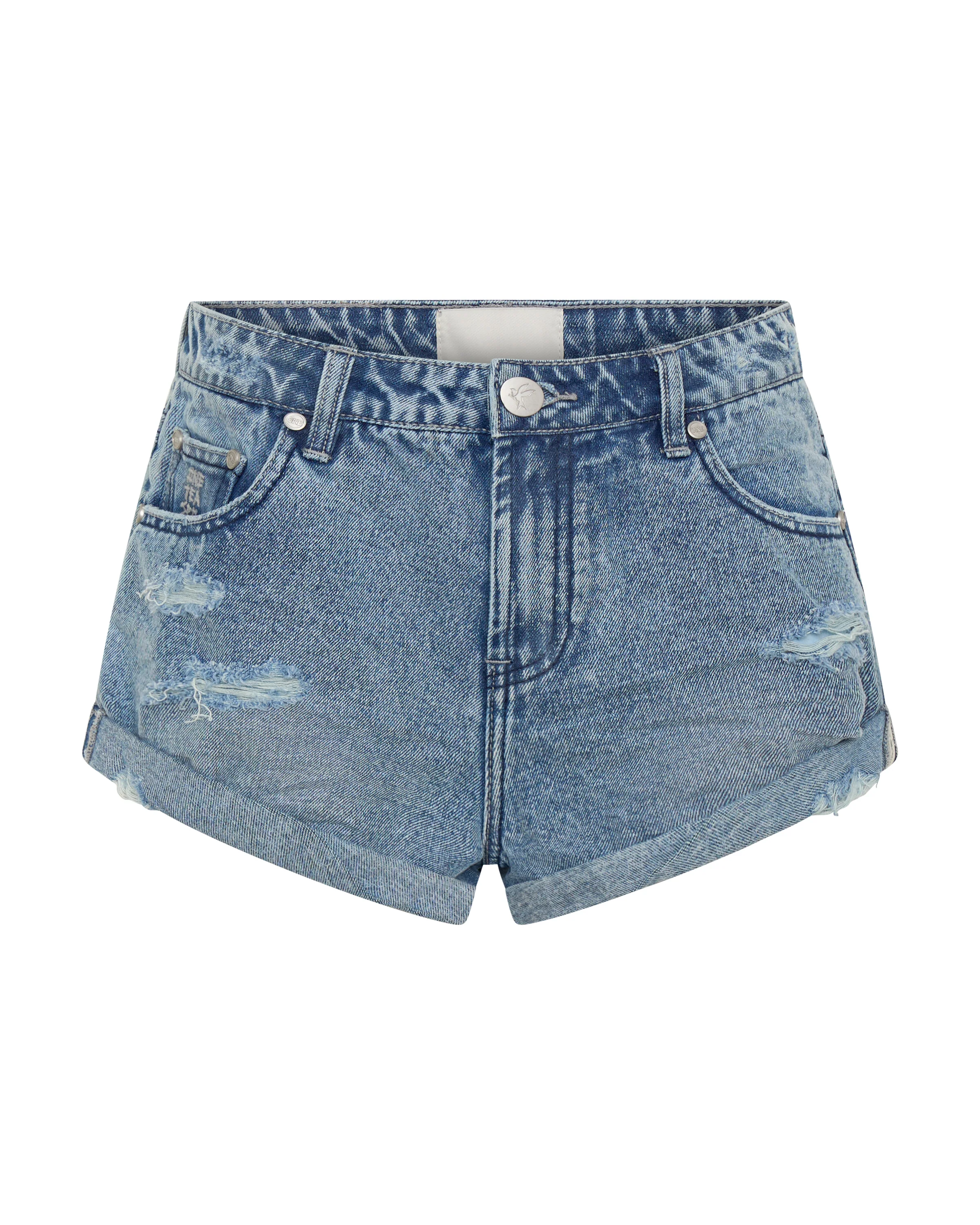 Long Bandits Low Waist Denim Shorts - Salty Dog Blue - Image 10