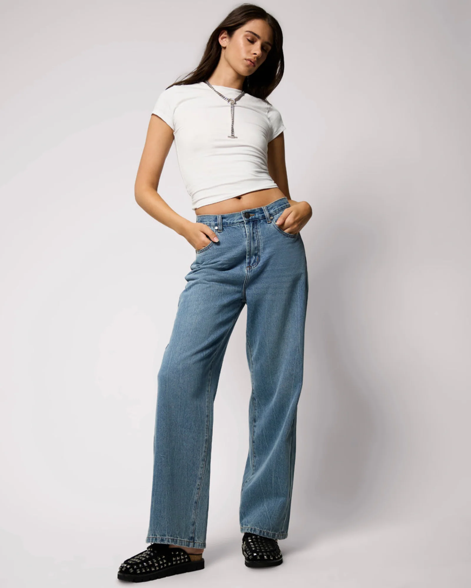 Baxters Mid Waist Wide Leg Denim Jeans - Blue Crush - Image 11