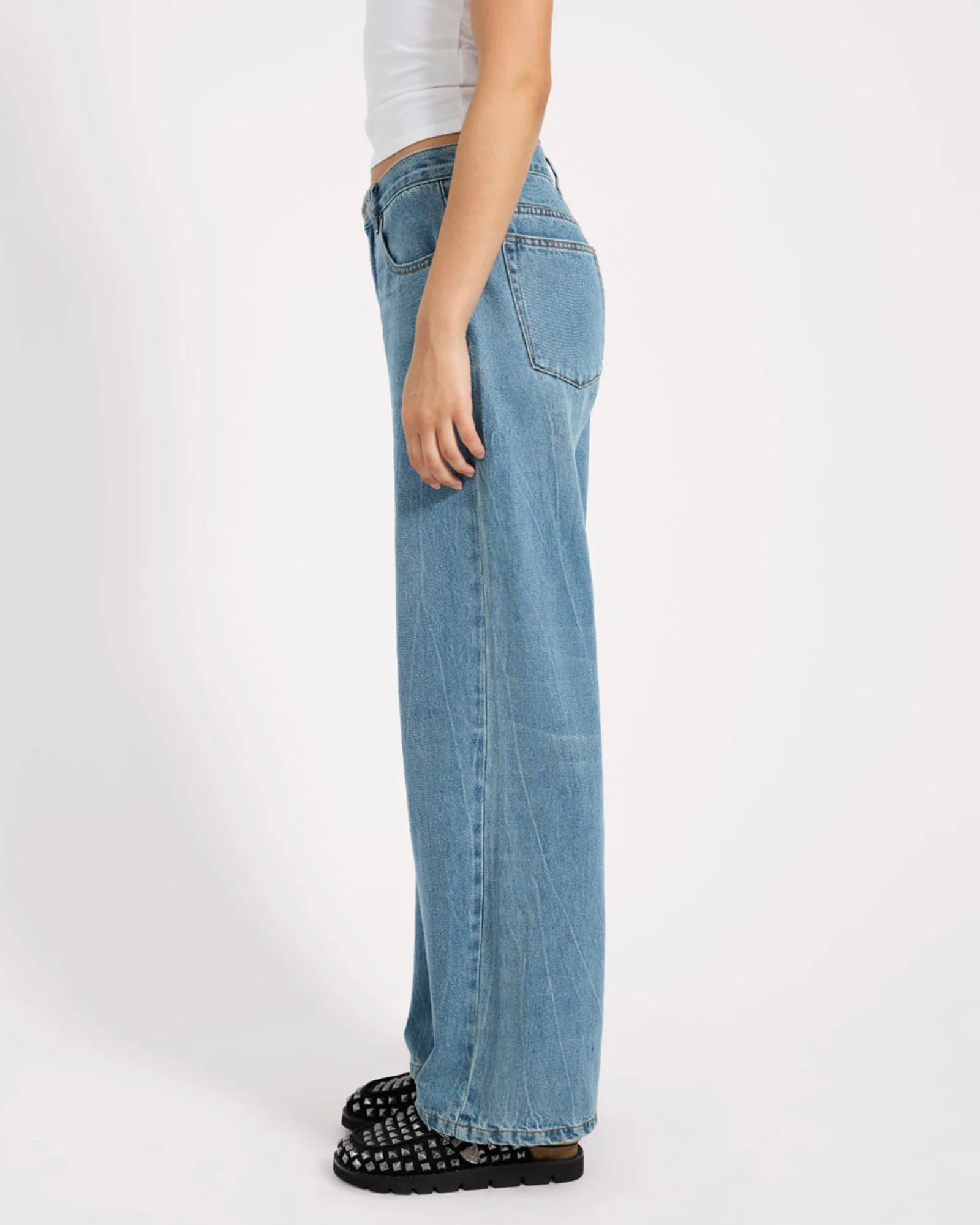 Baxters Mid Waist Wide Leg Denim Jeans - Blue Crush - Image 5