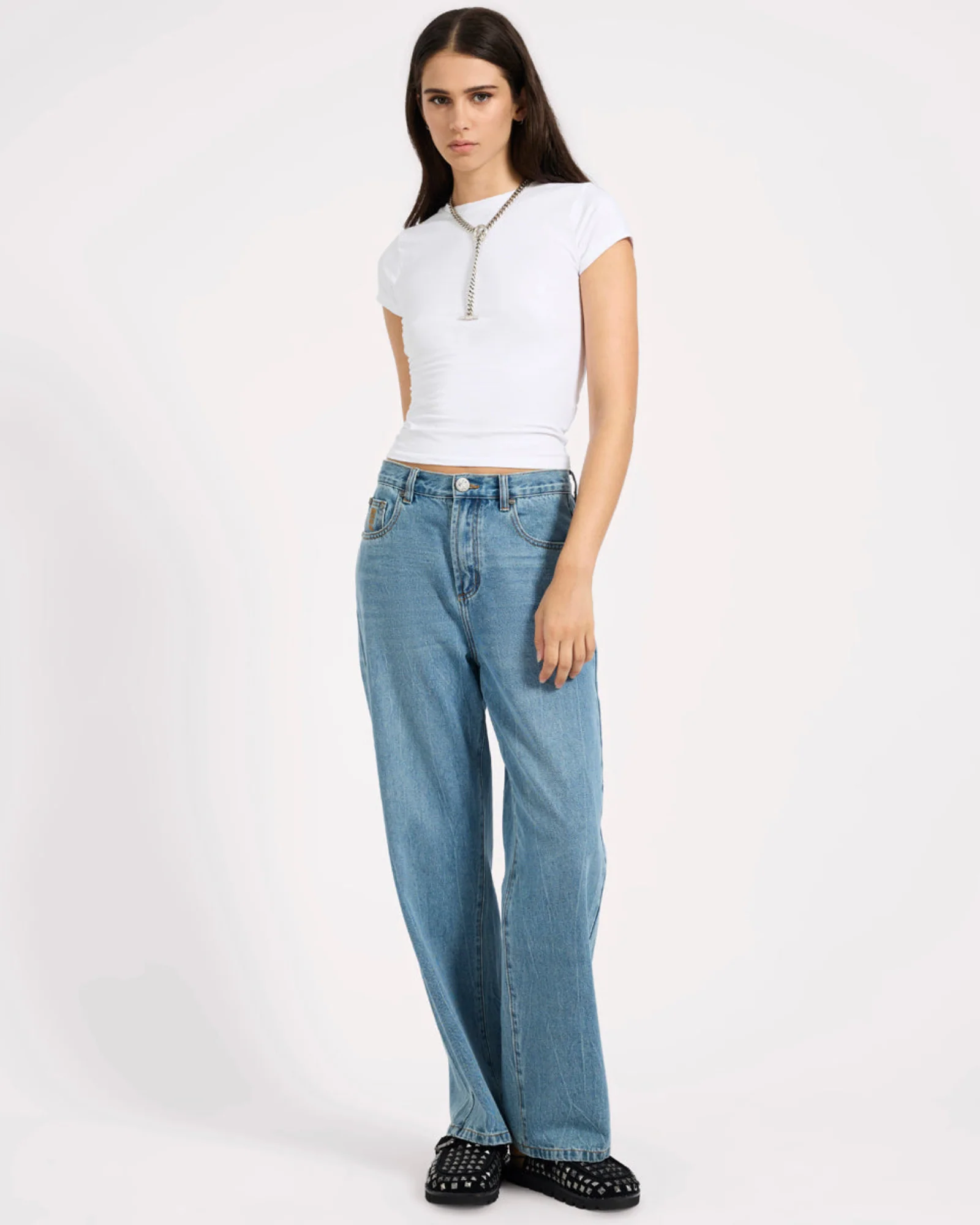 Baxters Mid Waist Wide Leg Denim Jeans - Blue Crush - Image 8