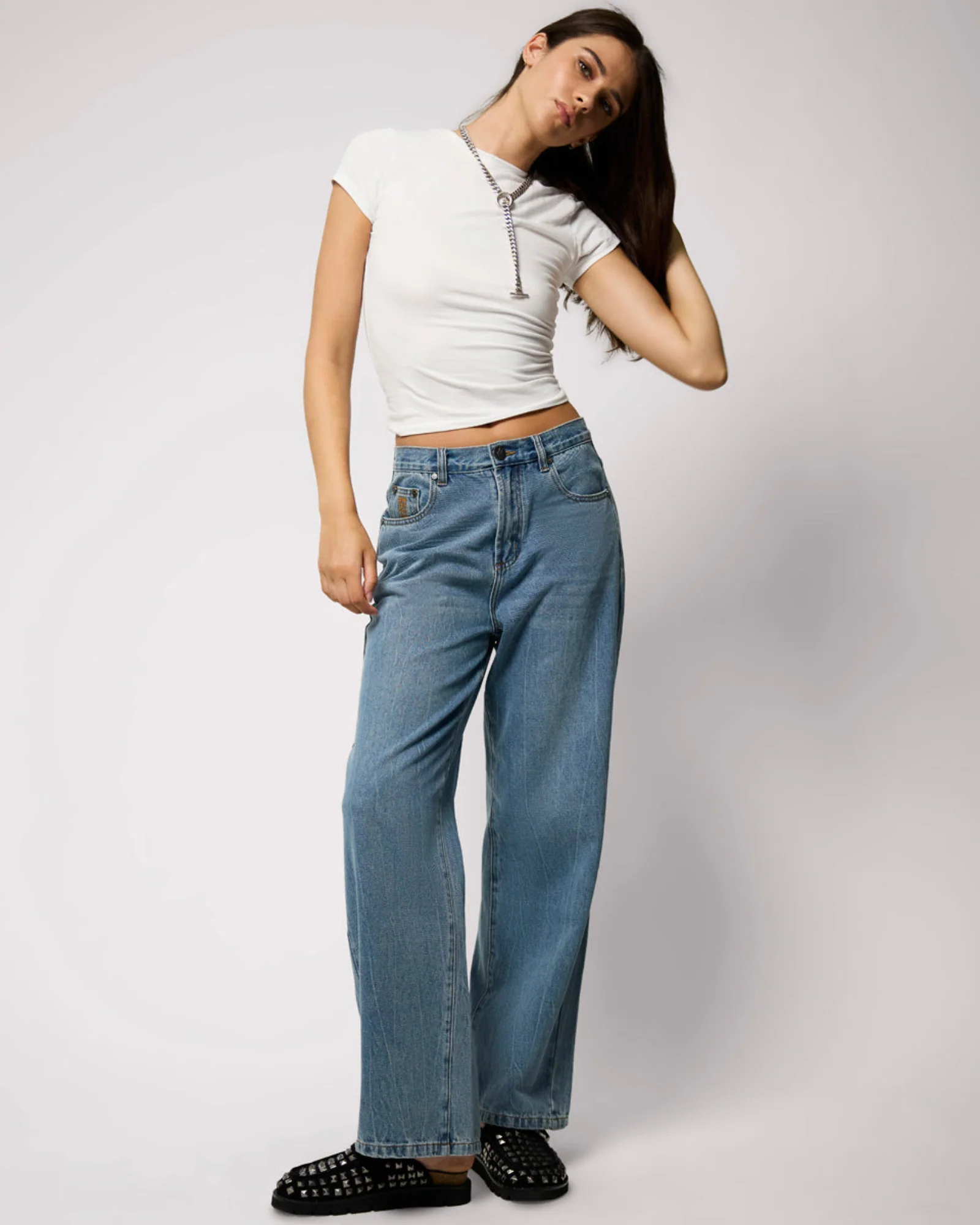 Baxters Mid Waist Wide Leg Denim Jeans - Blue Crush - Image 9