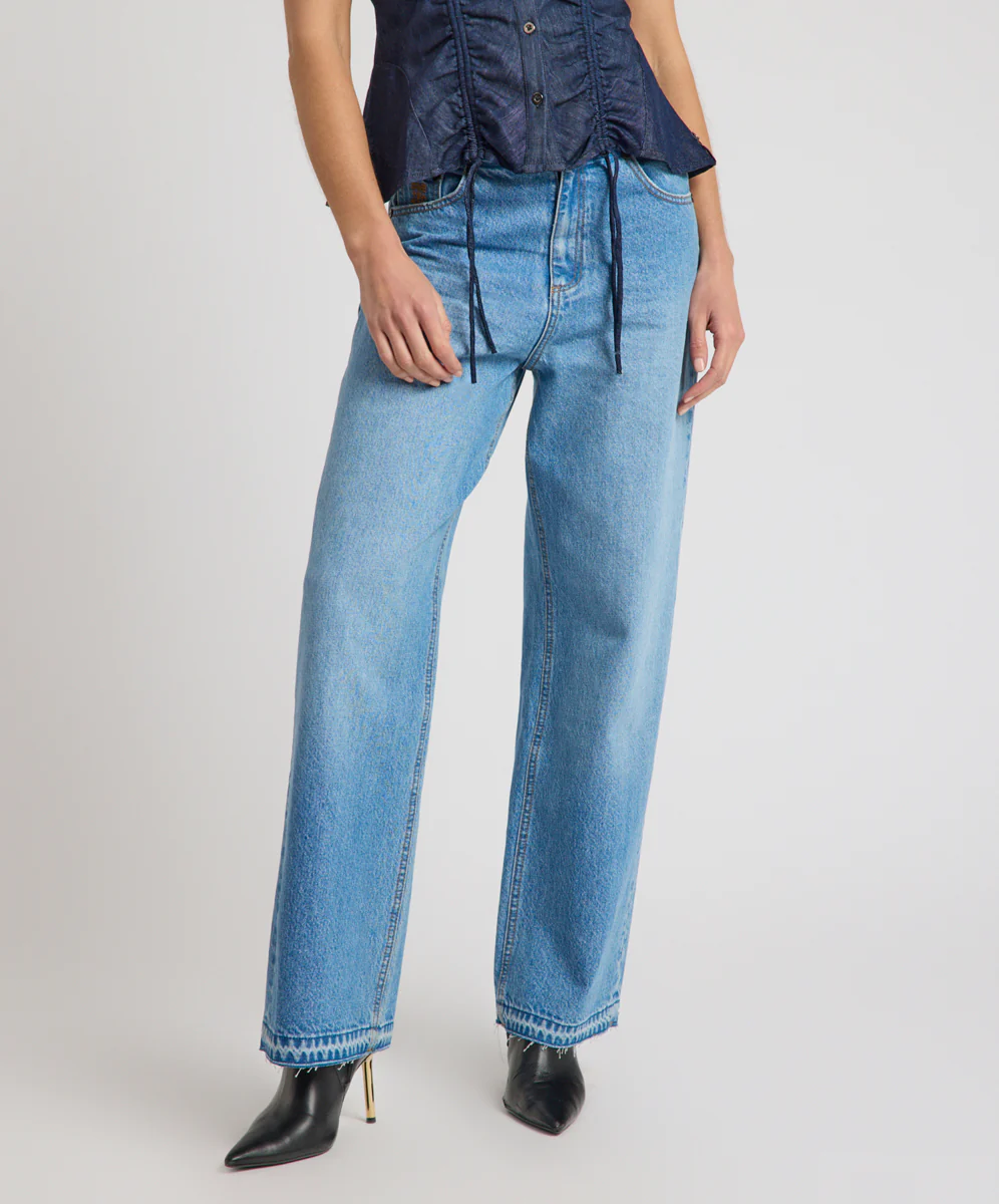 Baxters Mid Waist Wide Leg Denim Jeans - Endless Summer Blue - Image 3