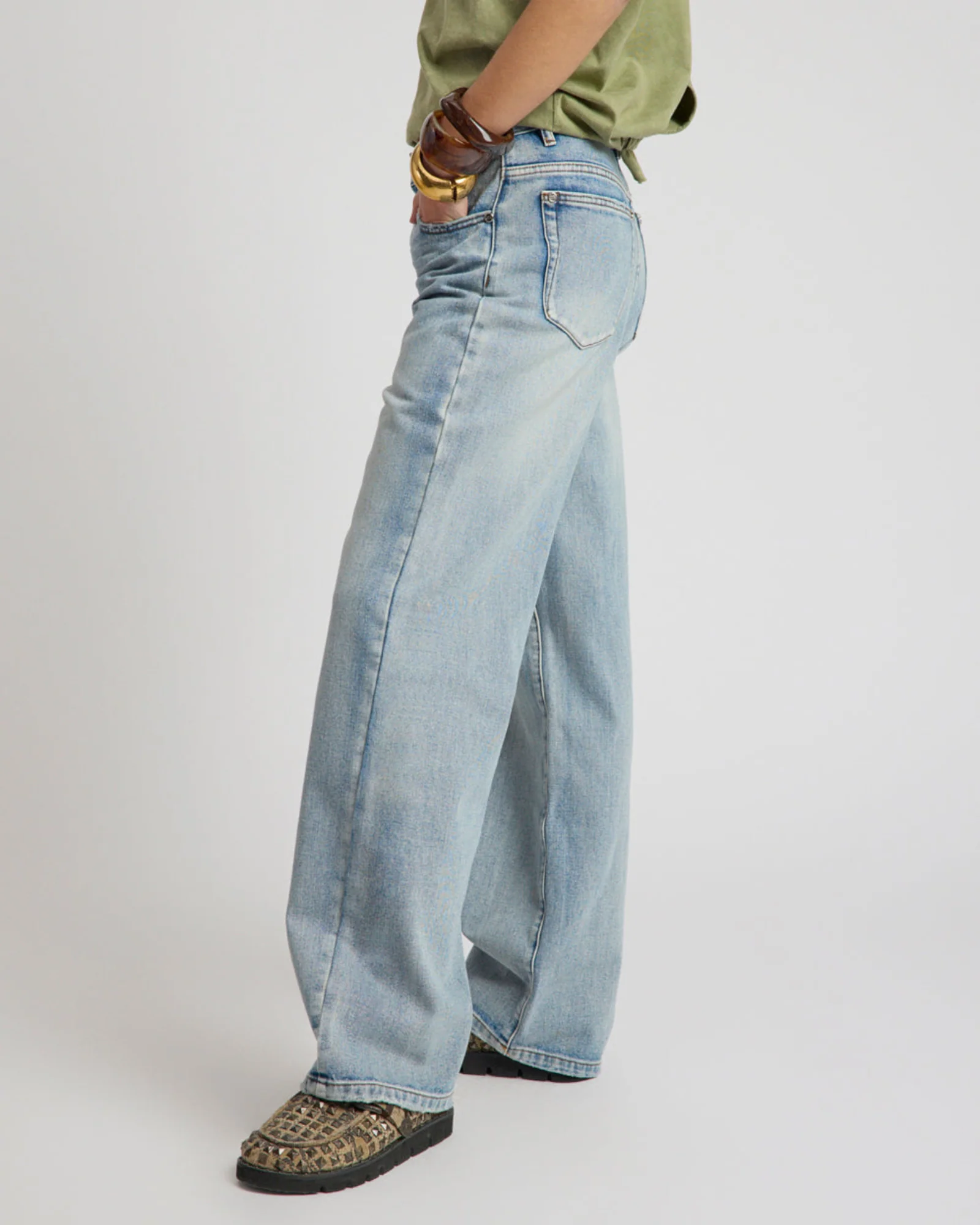 Baxters Mid Waist Wide Leg Denim Jeans - Hendrixe Blue - Image 4