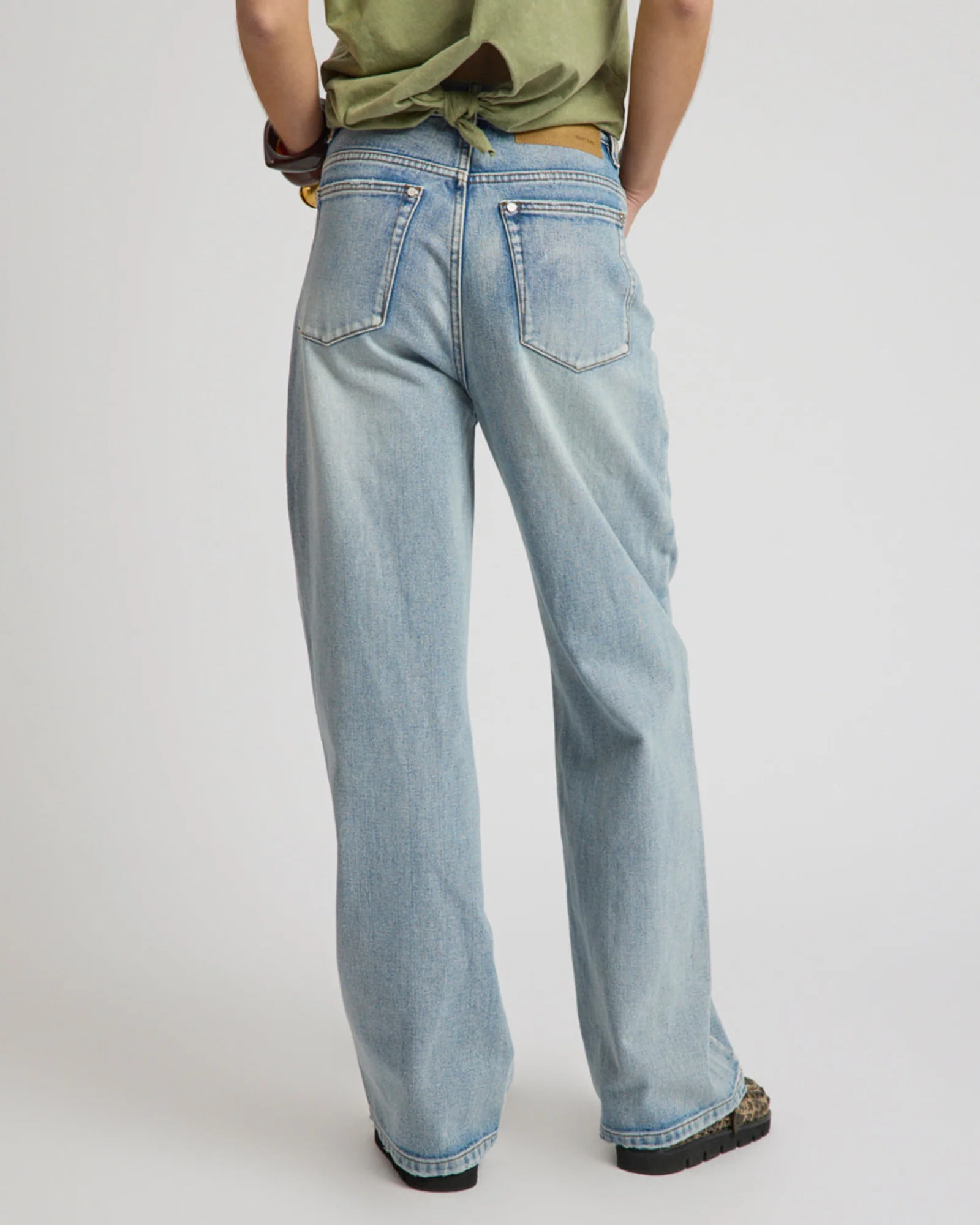 Baxters Mid Waist Wide Leg Denim Jeans - Hendrixe Blue - Image 5