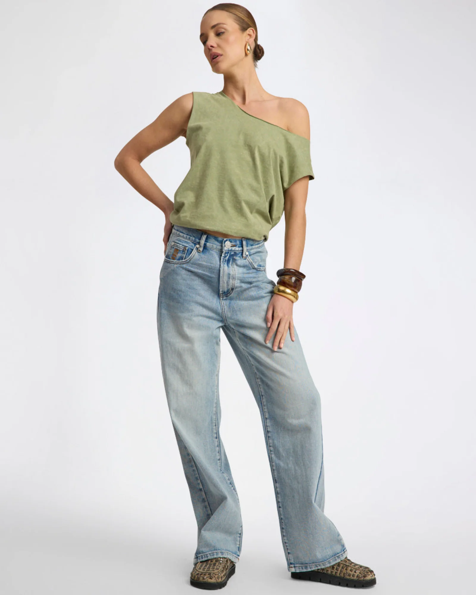 Baxters Mid Waist Wide Leg Denim Jeans - Hendrixe Blue - Image 8