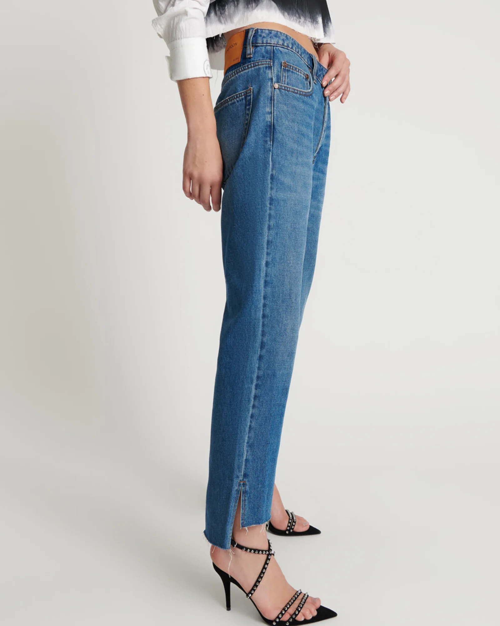 Hooligans Low Waist Relaxed Straight Leg Denim Jeans - Bay Blue - Image 5