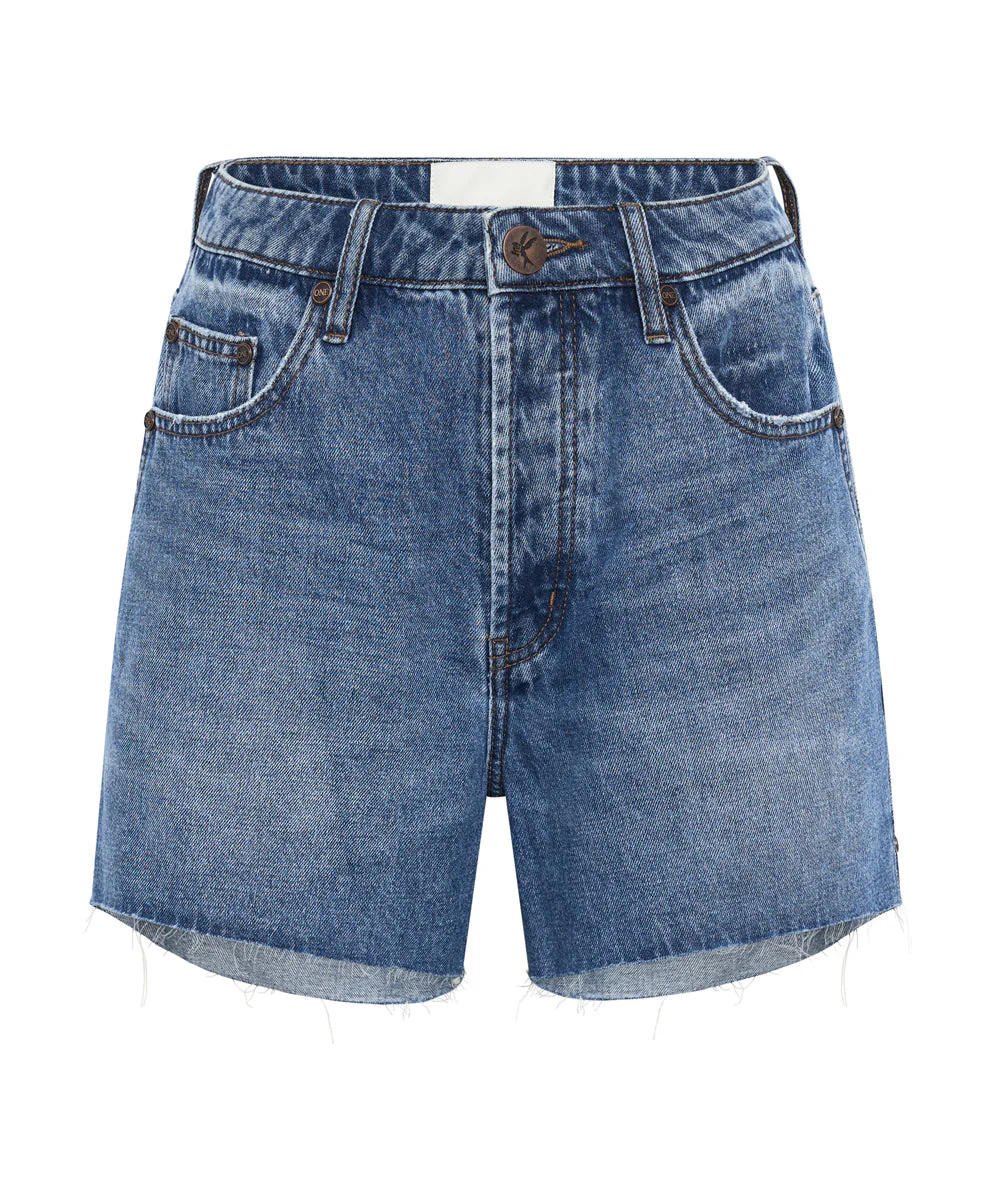 Legends High Waist Mom Fit Denim Shorts - Bay Blue - Image 6