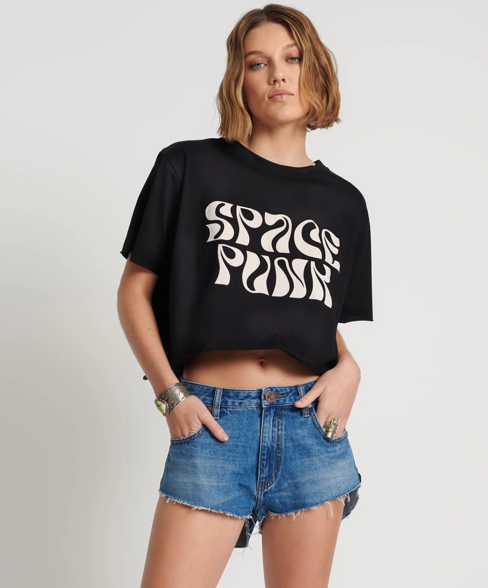 The One High Waist Cheeky Denim Shorts - Bay Blue - Image 2