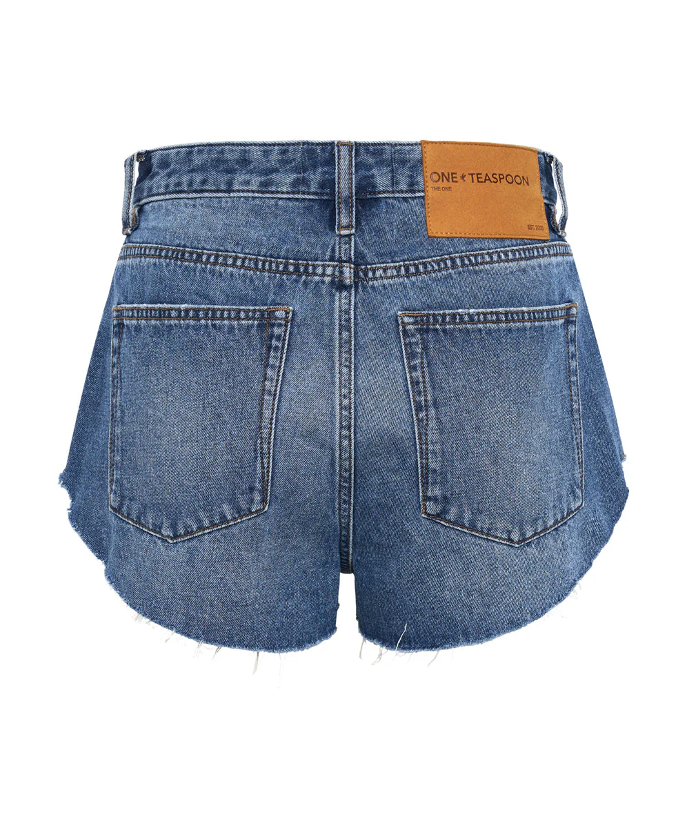 The One High Waist Cheeky Denim Shorts - Bay Blue - Image 7