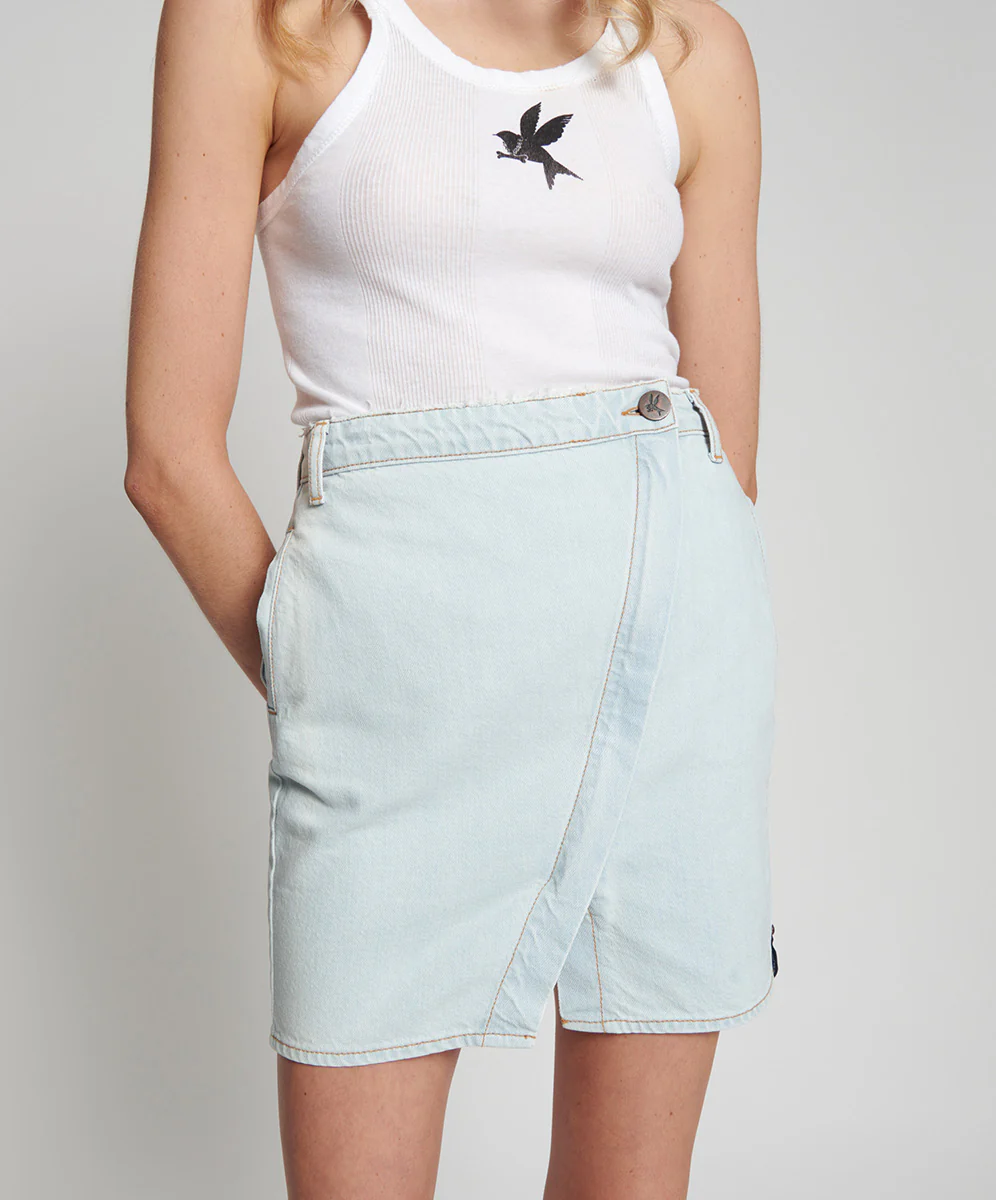 BEL AIR BLUE SOCIETY WRAP MINI SKIRT - Image 2