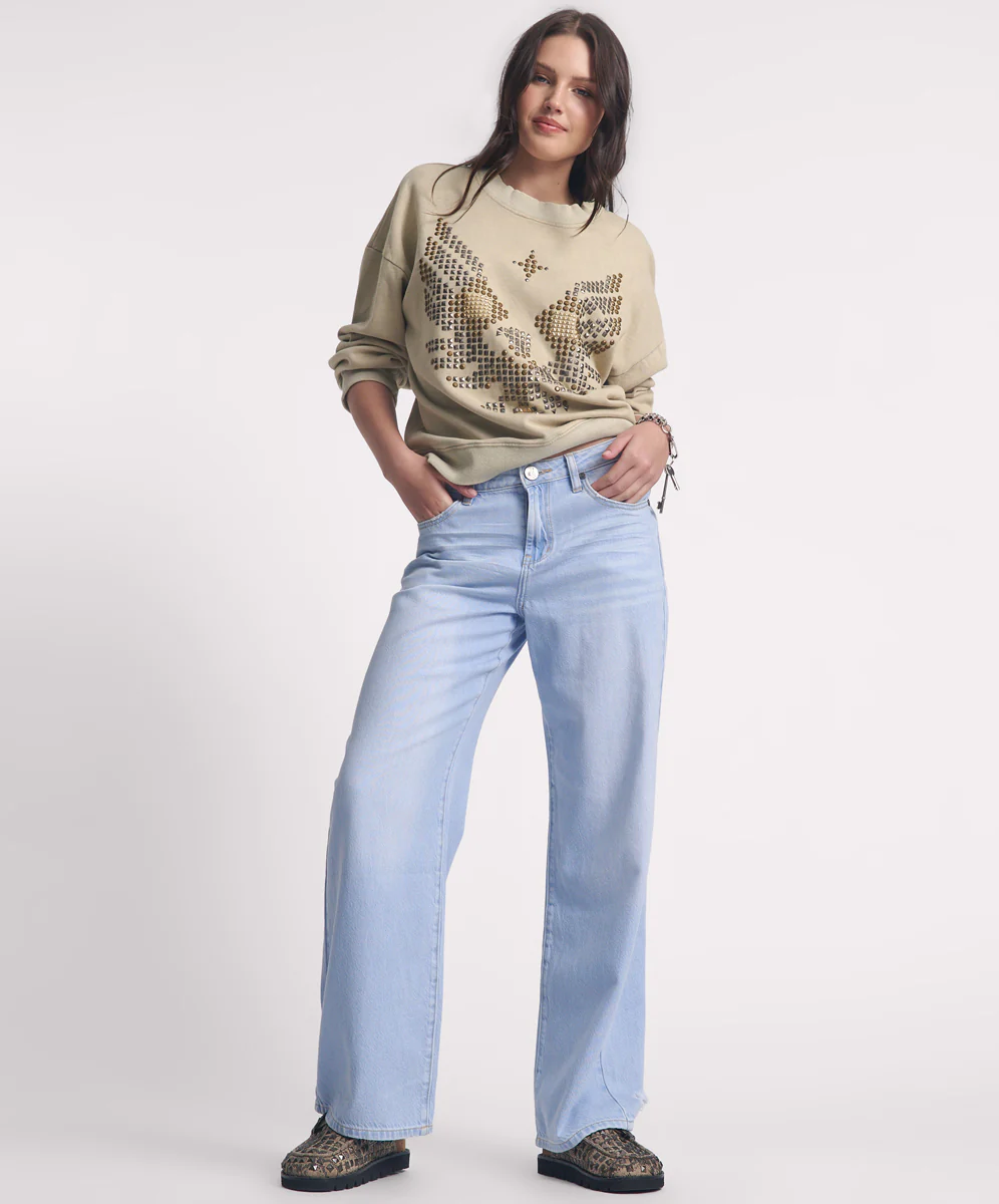 Jackson Mid Waist Wide Leg Denim Jeans - Best Blue
