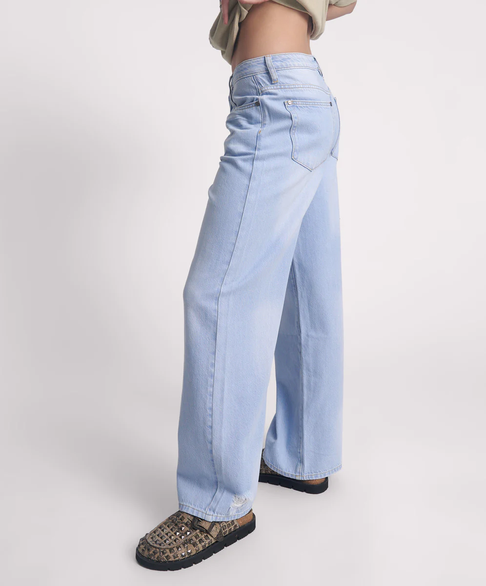 Jackson Mid Waist Wide Leg Denim Jeans - Best Blue - Image 3