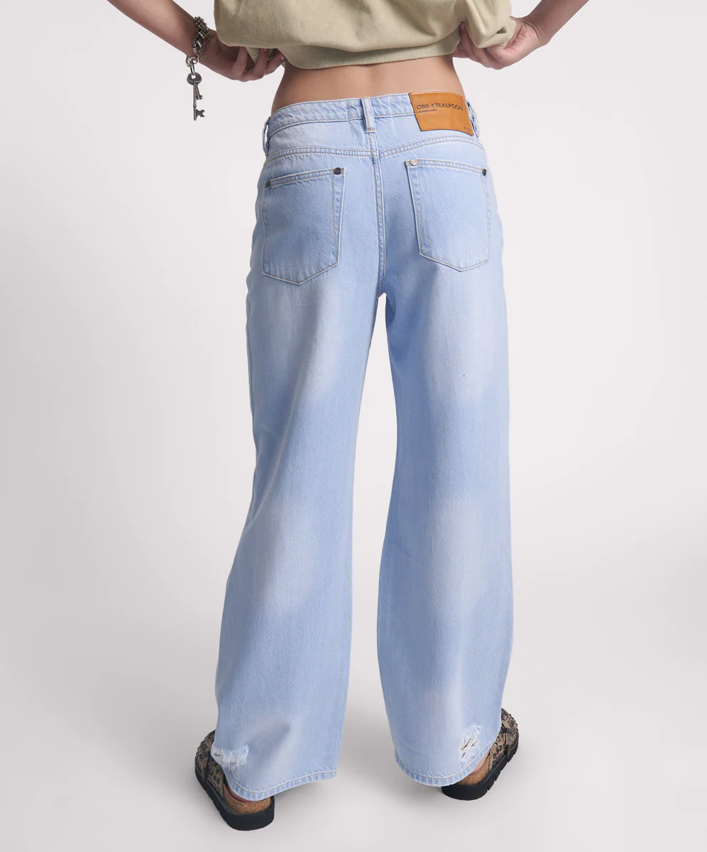 Jackson Mid Waist Wide Leg Denim Jeans - Best Blue - Image 4