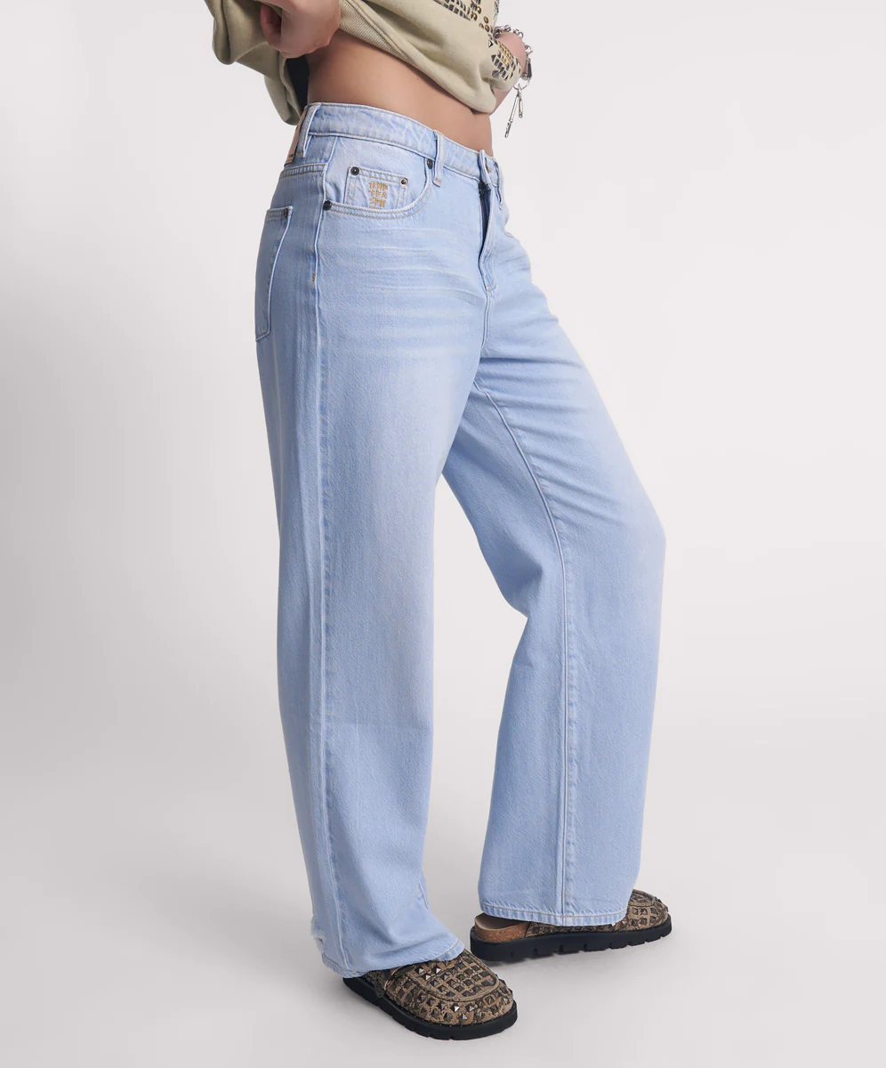 Jackson Mid Waist Wide Leg Denim Jeans - Best Blue - Image 5