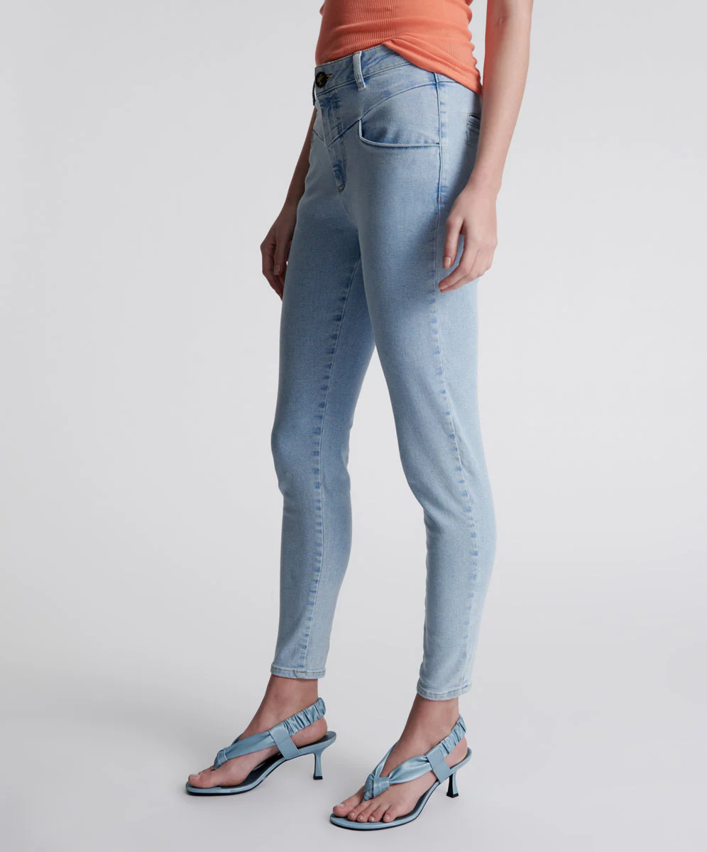 Preachers High Waist Skinny Stretch Denim Jeans - Best Blue - Image 3