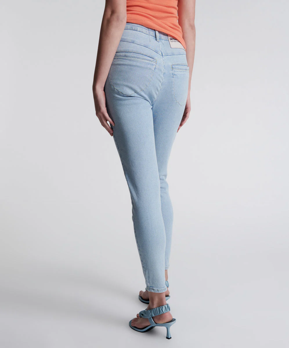 Preachers High Waist Skinny Stretch Denim Jeans - Best Blue - Image 5