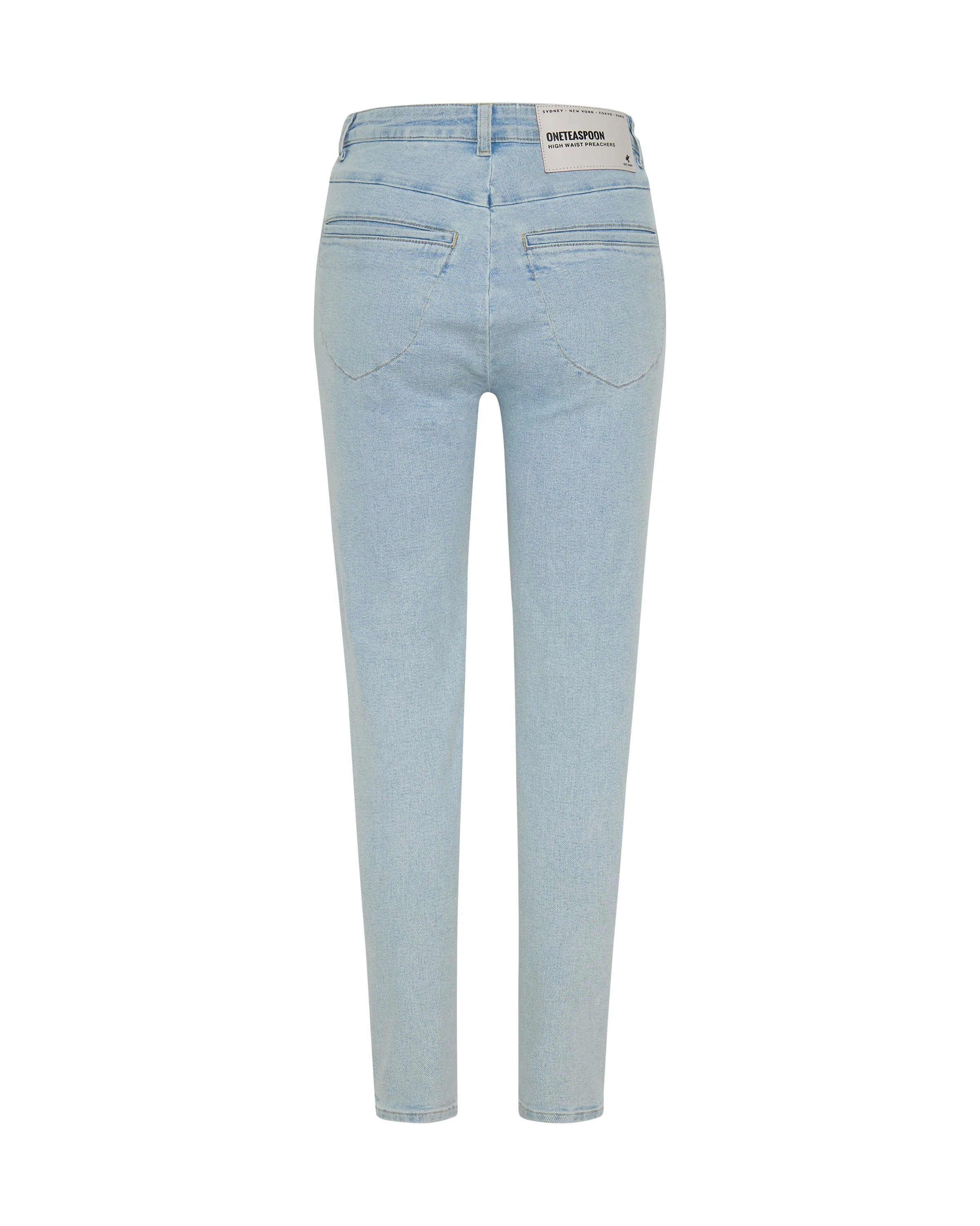 Preachers High Waist Skinny Stretch Denim Jeans - Best Blue - Image 7
