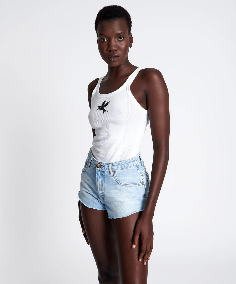 The One High Waist Cheeky Denim Shorts - Best Blue - Image 3