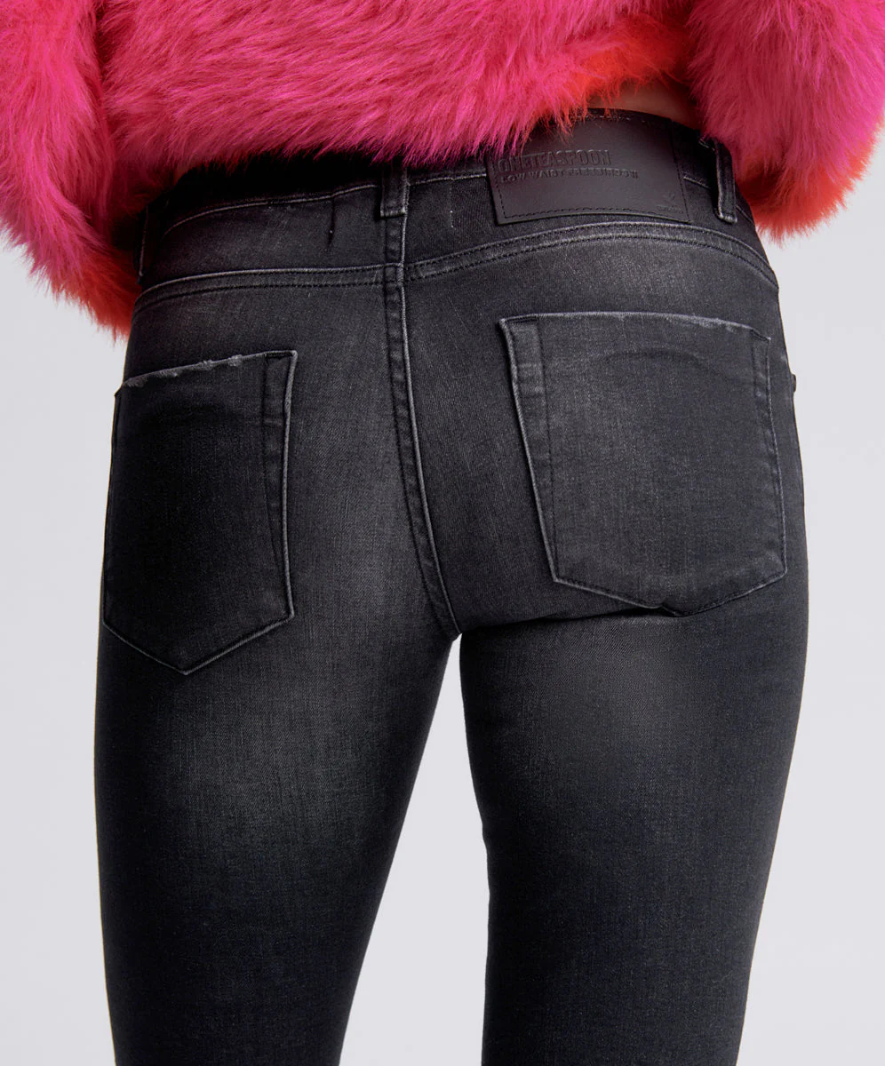 Freebirds Ii Low Waist Stretch Skinny Denim Jeans - Black - Image 5