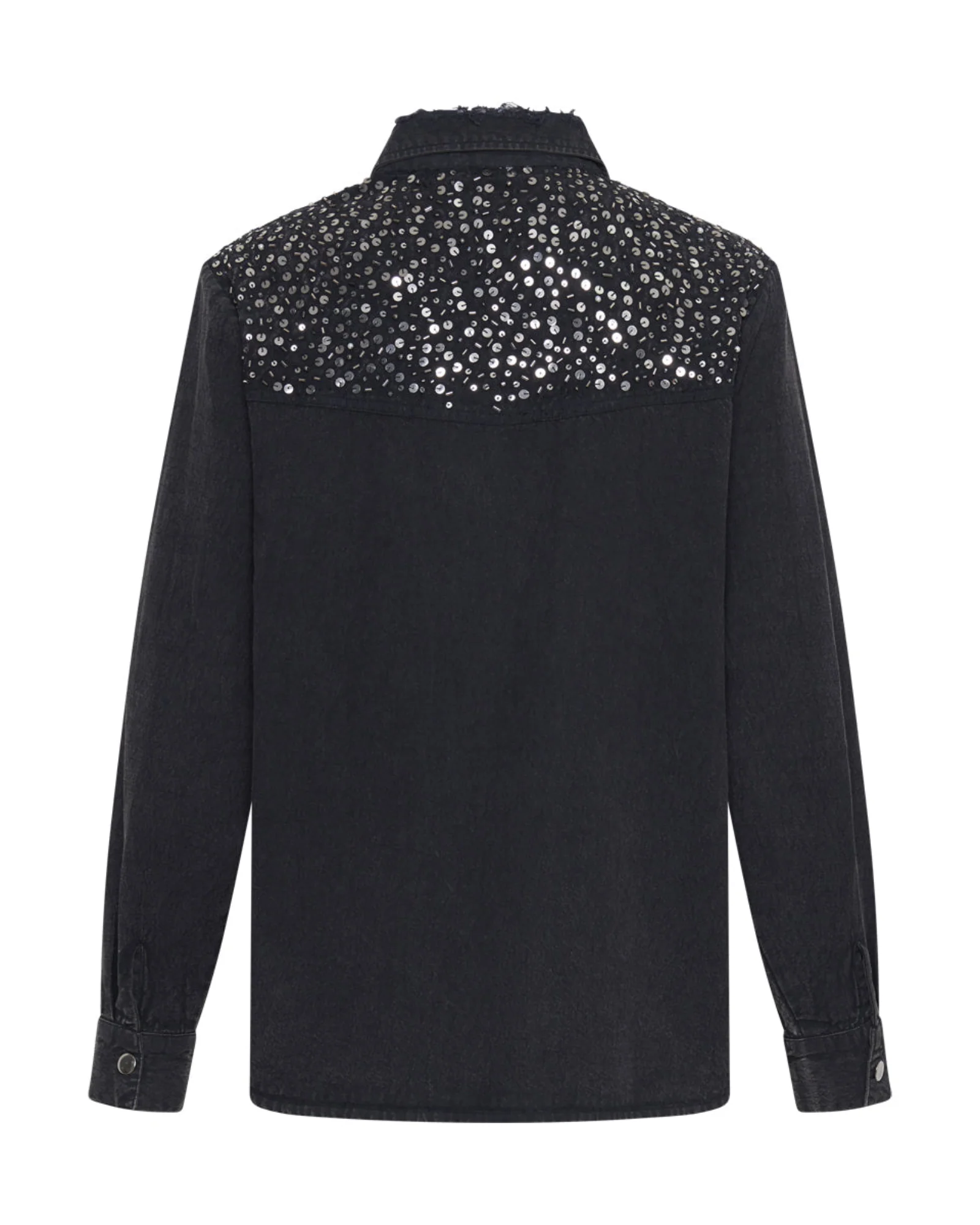 Western Denim Shirt - Black - Image 7