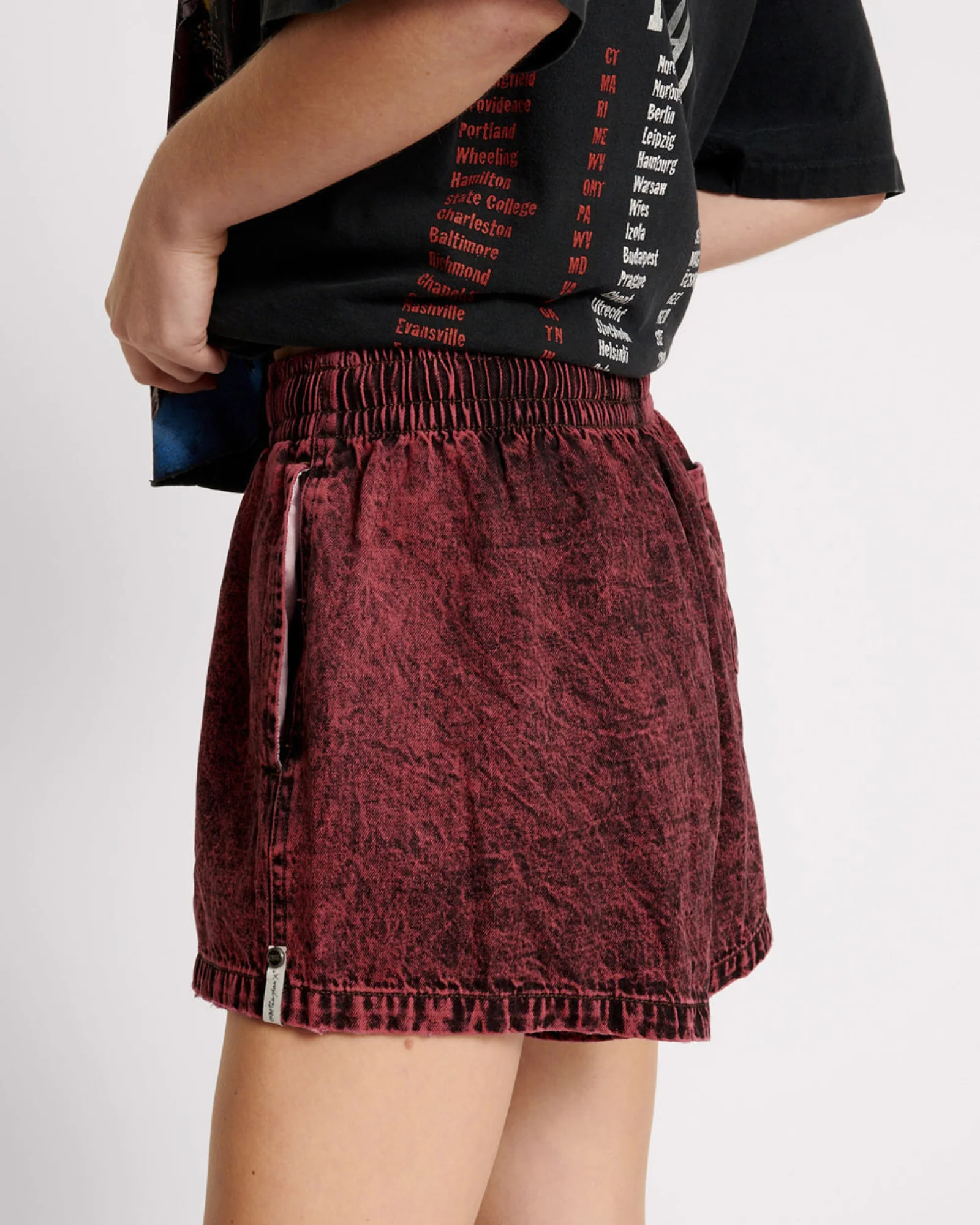 Boxer Low Waist Denim Shorts - Black Heart - Image 3