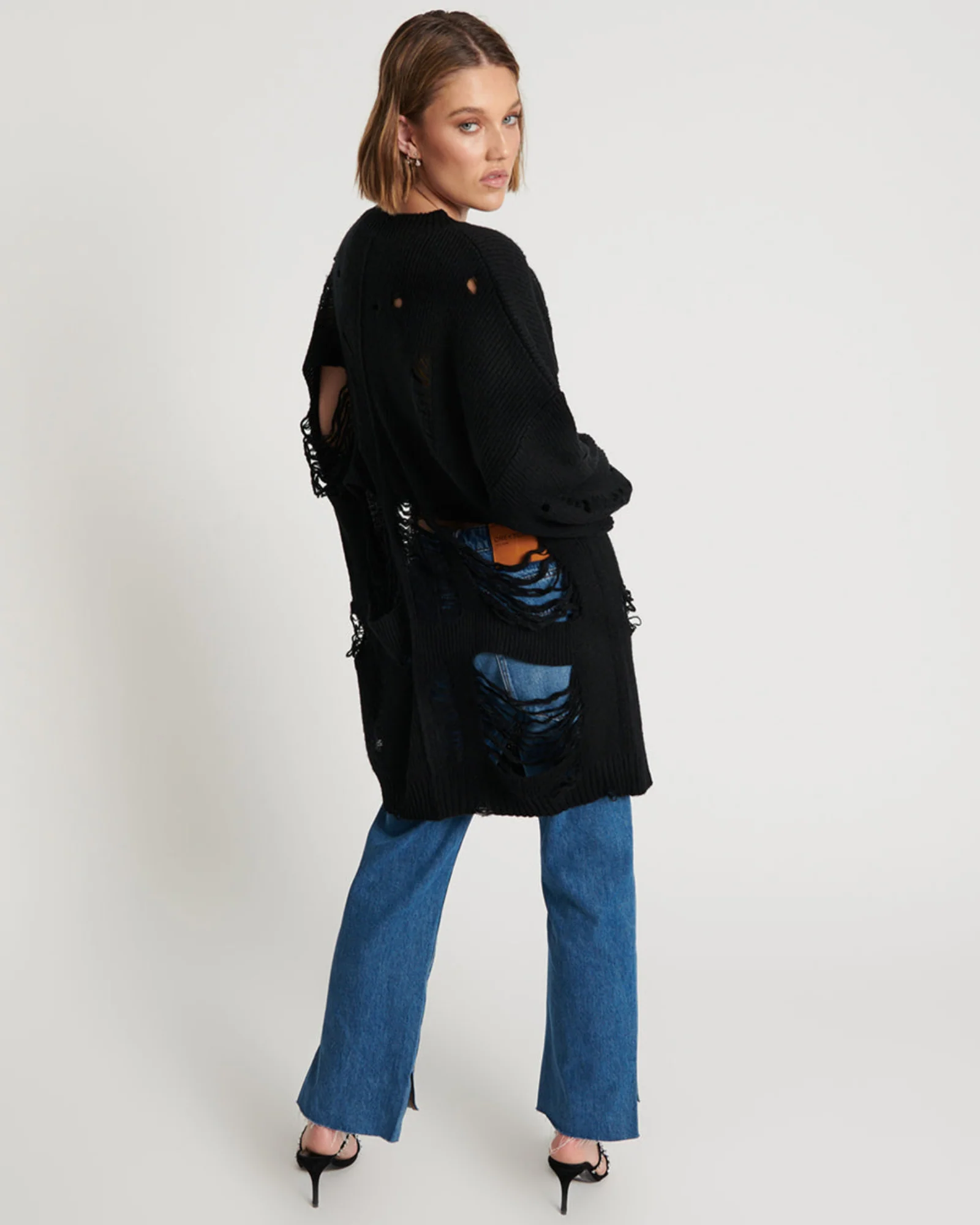 Hercules Shredded Sweater - Black - Image 4