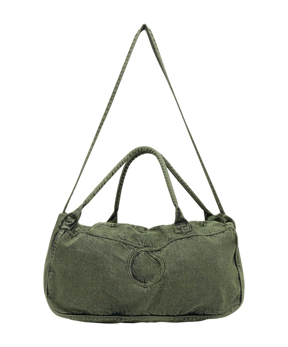 Denim Overnighter Duffle Bag - Black Khaki - Image 11