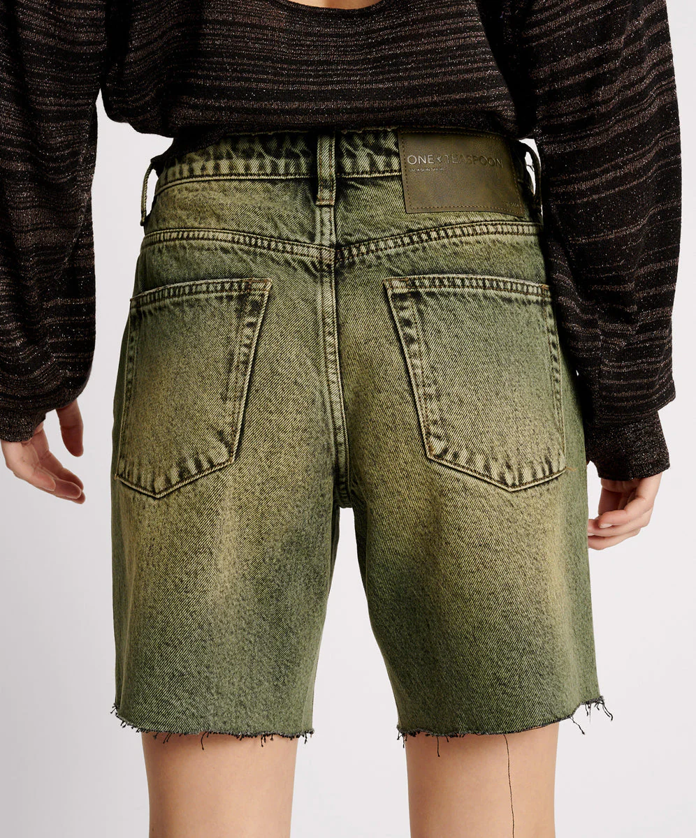 BLACK KHAKI JACKSON MID WAIST WIDE LEG SHORTS - Image 4