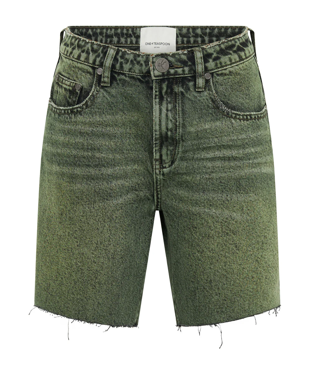 BLACK KHAKI JACKSON MID WAIST WIDE LEG SHORTS - Image 6