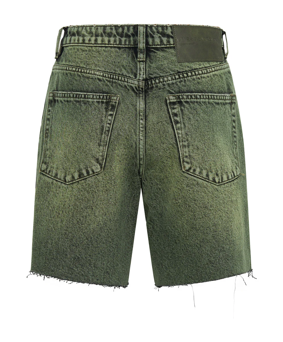BLACK KHAKI JACKSON MID WAIST WIDE LEG SHORTS - Image 7