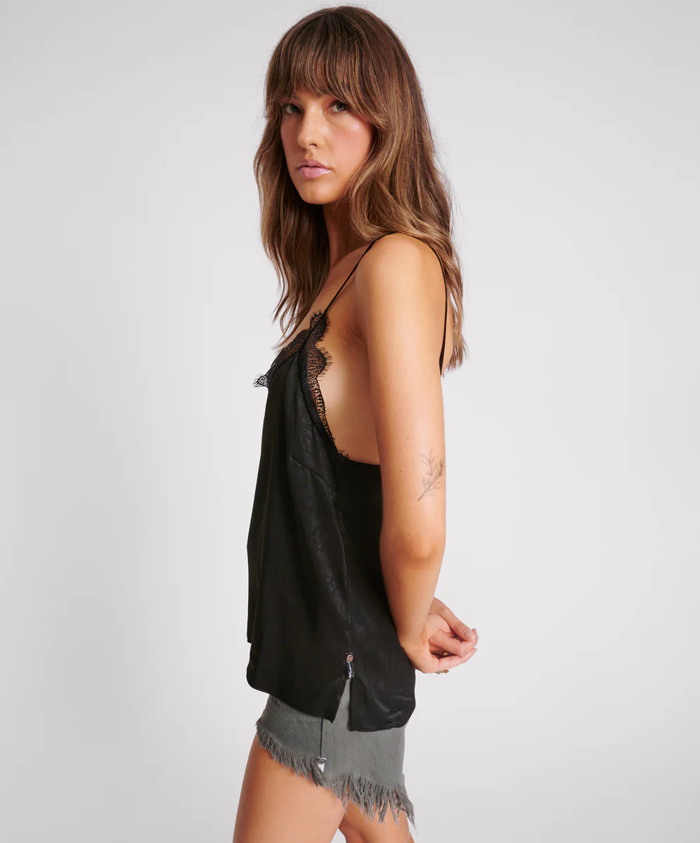 Lace Cami Top - Black - Image 2