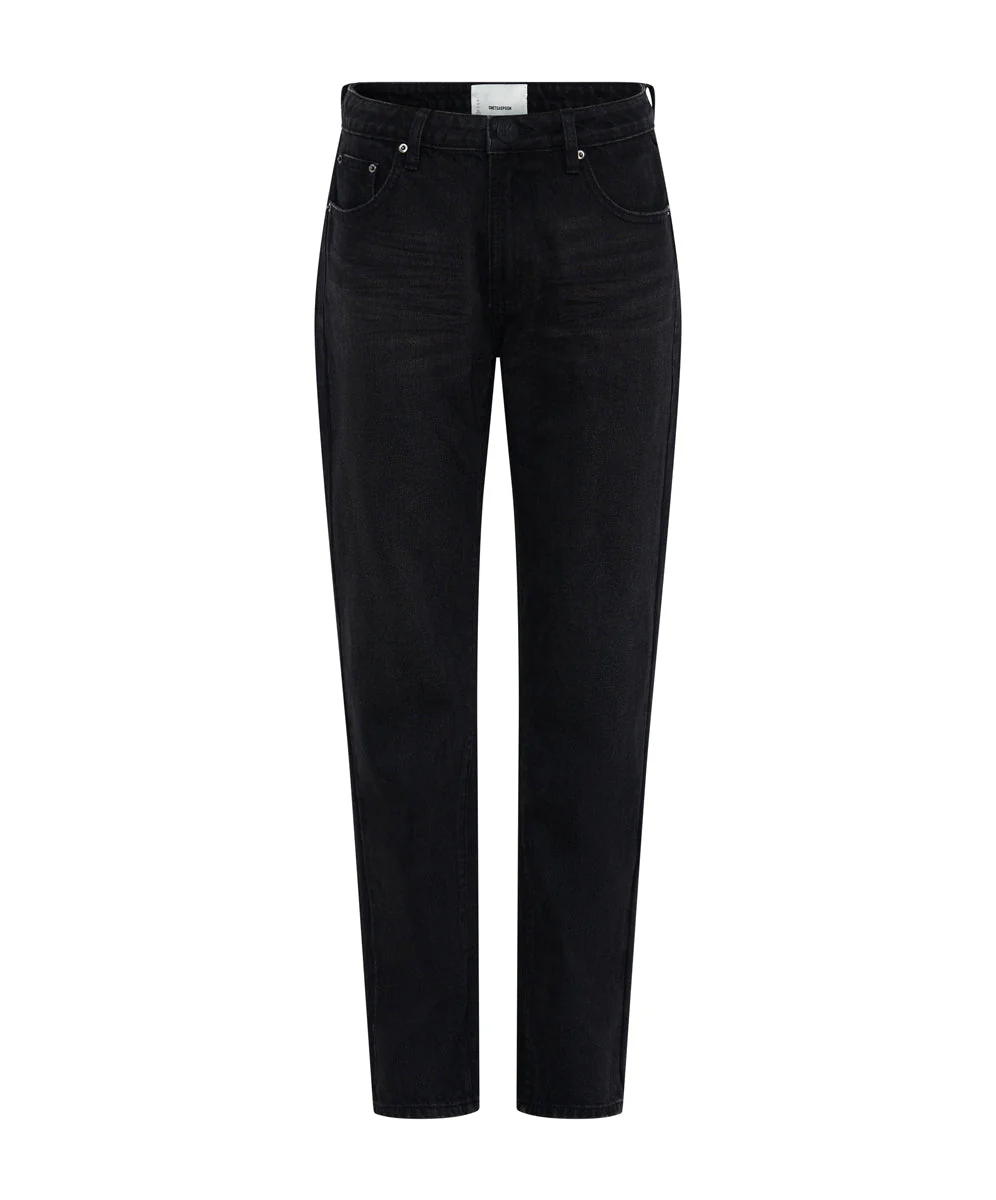 Truckers Mid Waist Straight Leg Denim Jeans - Black Oak - Image 6