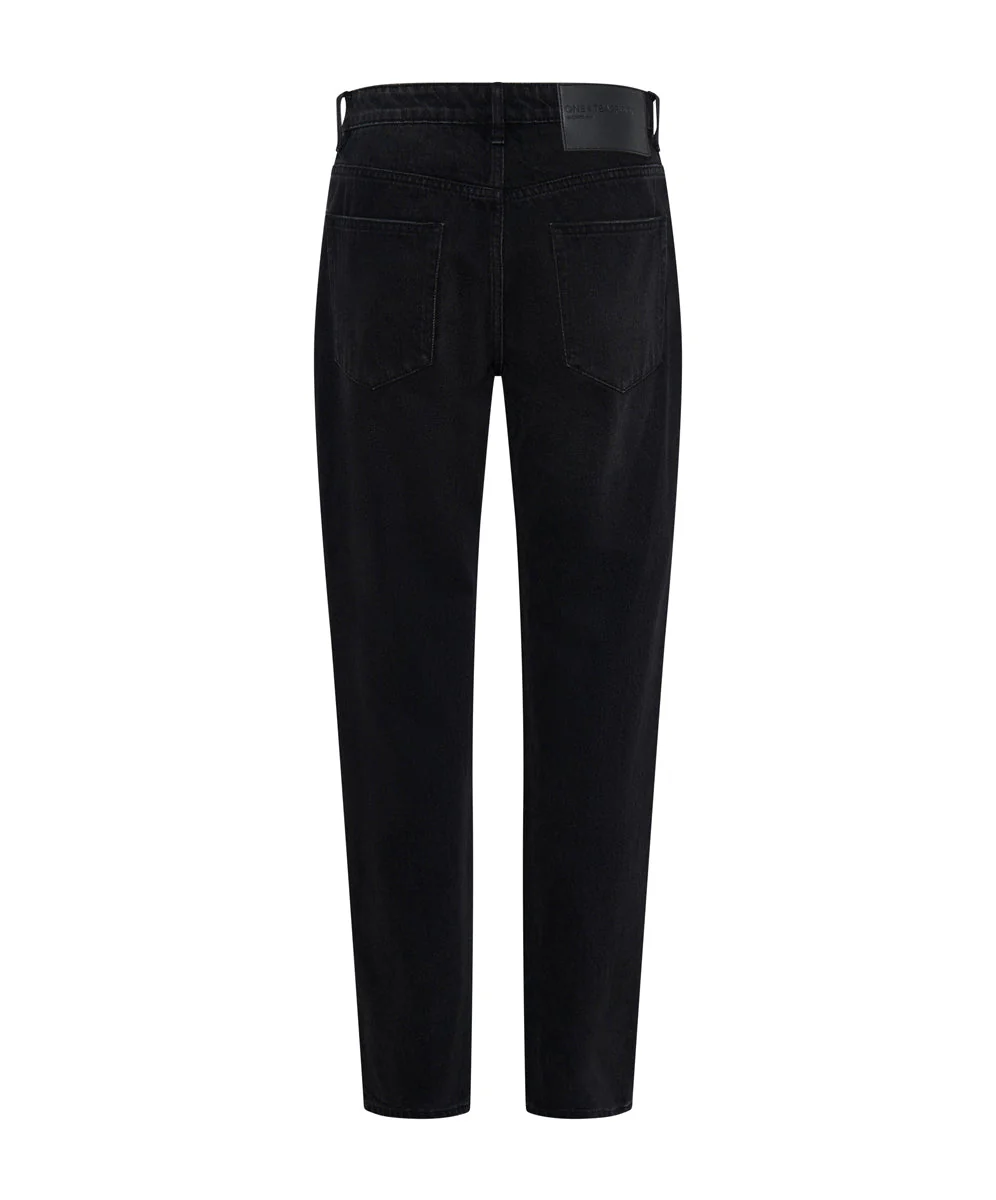 Truckers Mid Waist Straight Leg Denim Jeans - Black Oak - Image 7