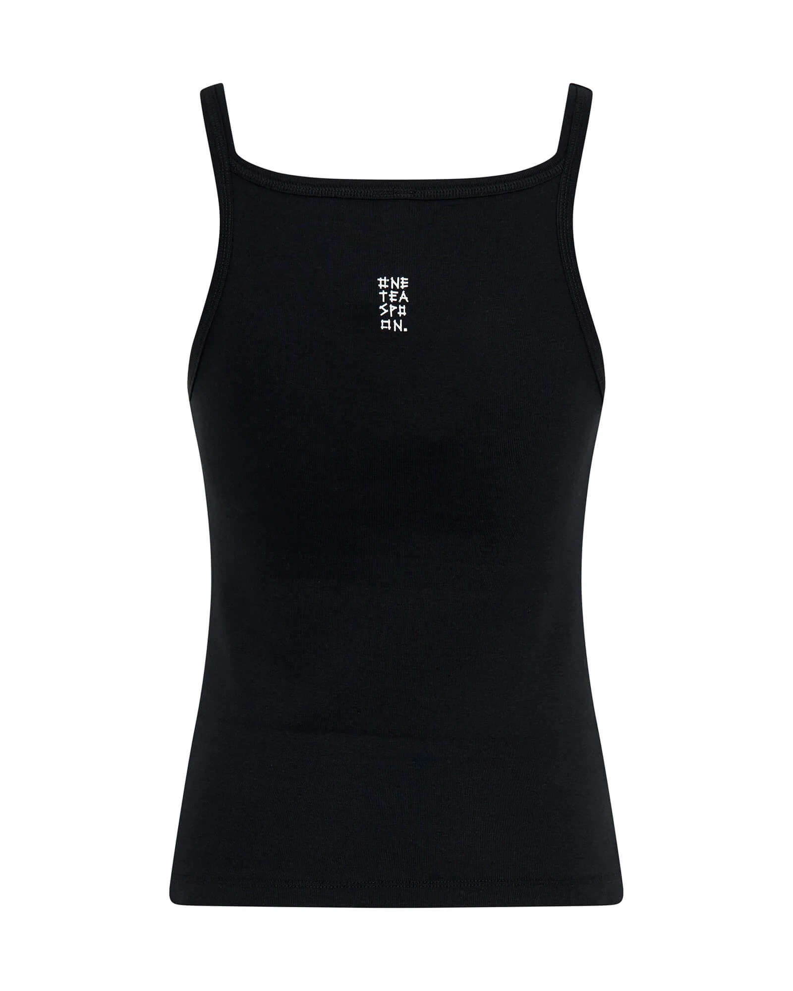 One Teaspoon Fine Ribbed Singlet - Black - Image 10