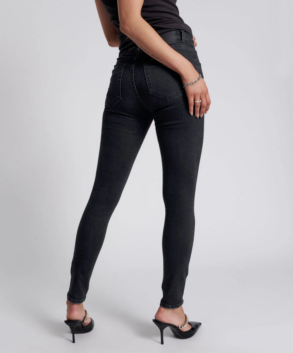 Freebirds Ii High Waist Stretch Skinny Denim Jeans - Black - Image 5