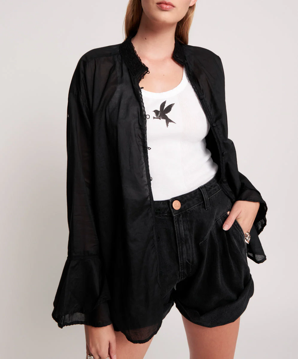 BLACK VOILE FANTASIE SHIRT - Image 2