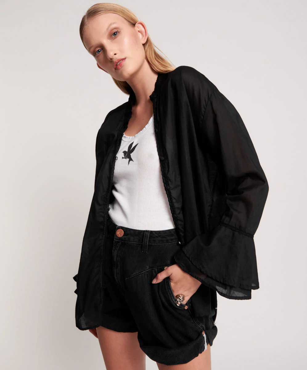 BLACK VOILE FANTASIE SHIRT - Image 3