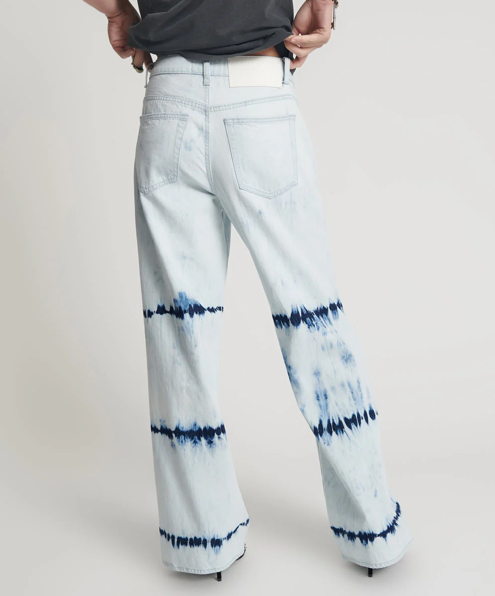 Jackson Mid Waist Wide Leg Denim Jeans - Bleached Out Blue - Image 4
