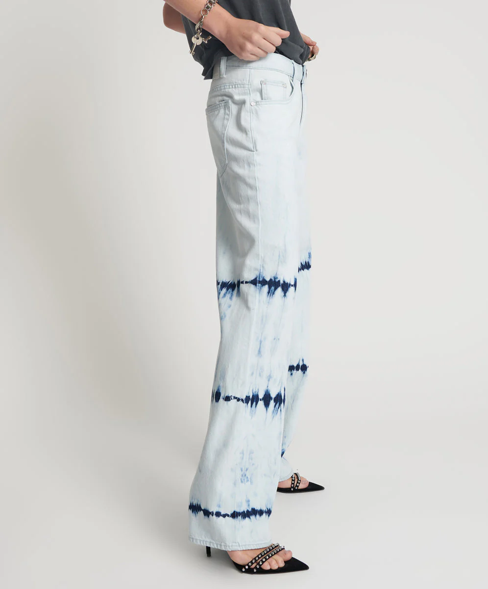 Jackson Mid Waist Wide Leg Denim Jeans - Bleached Out Blue - Image 5