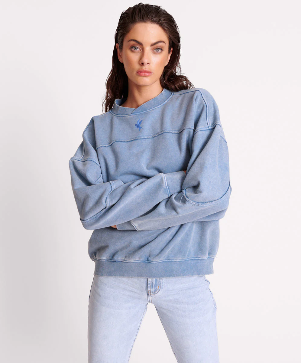 BLUE ACID RETRO CREW SWEATER - Image 2