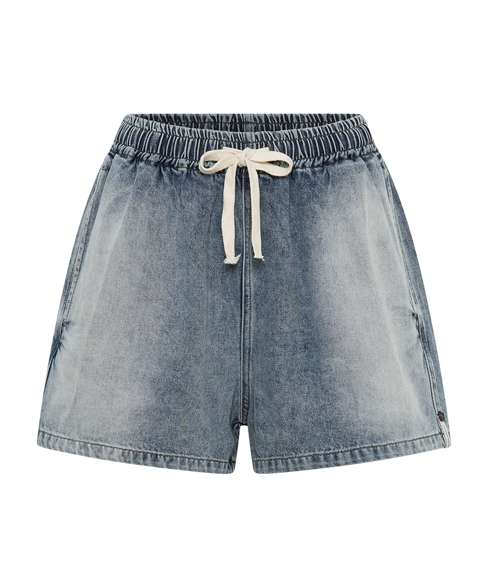 Boxer Low Waist Denim Shorts - Blue Blossom - Image 8