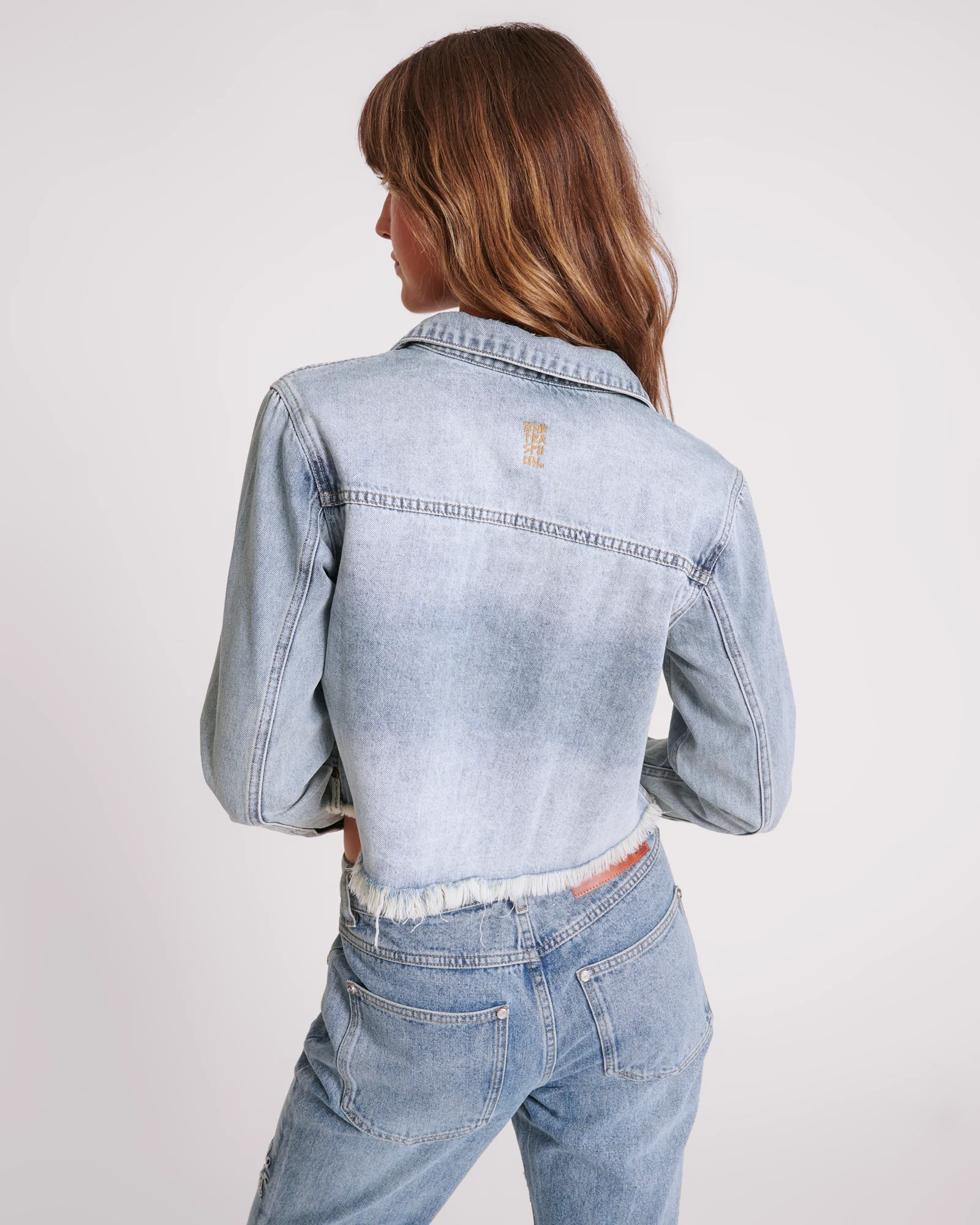 Braxton Long Sleeve Denim Top - Blue Blossom - Image 3
