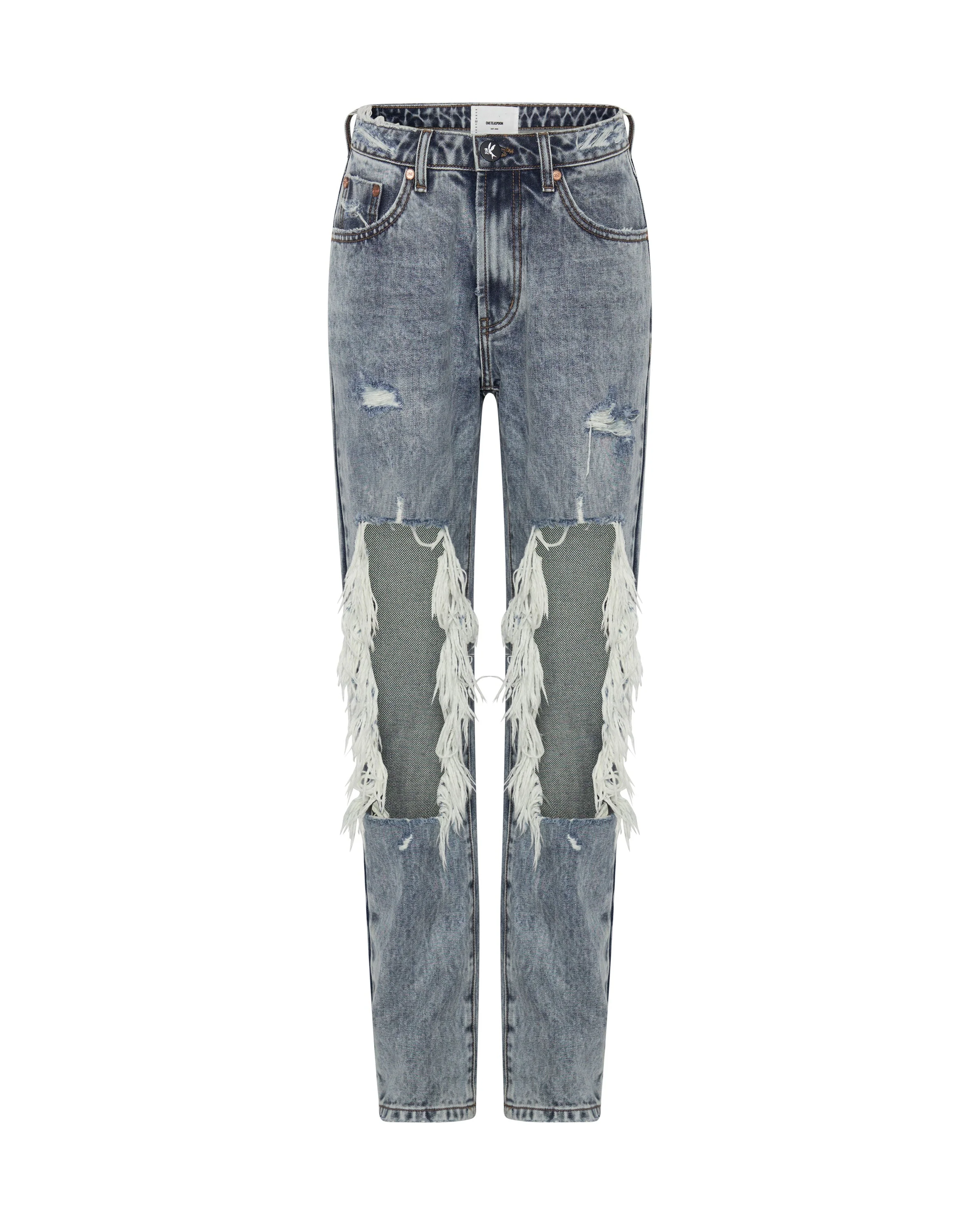 Awesome Baggies High Waist Straight Leg Denim Jeans - Blue Blossom - Image 5