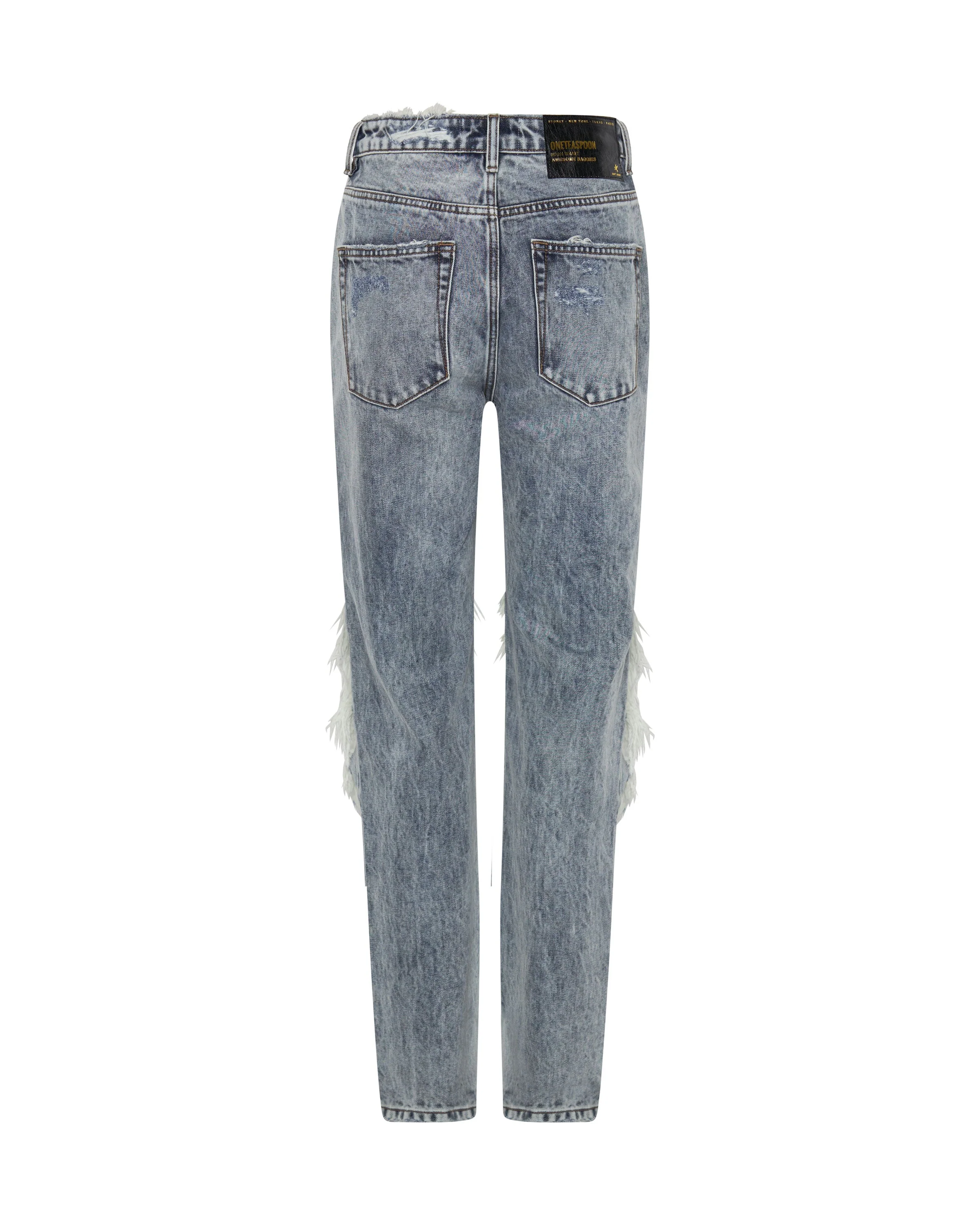 Awesome Baggies High Waist Straight Leg Denim Jeans - Blue Blossom - Image 6