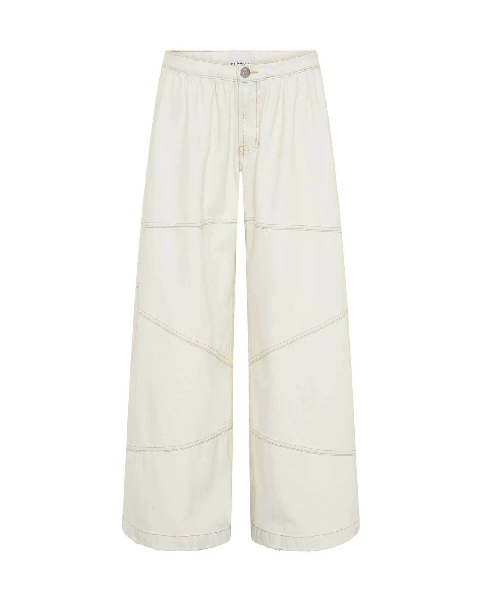 Daddios Low Waist Super Wide Leg Denim Jeans -  Blue Cream - Image 6