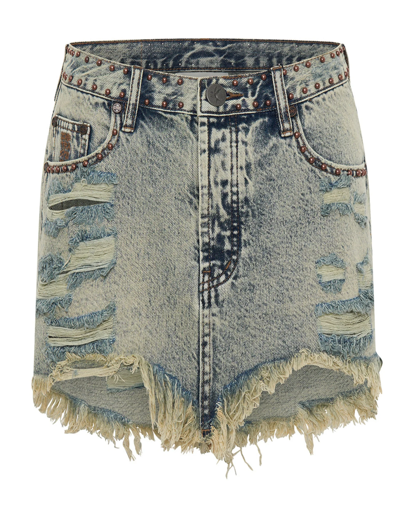 Junkyard Mini Denim Skirt - Blue Dust - Image 8