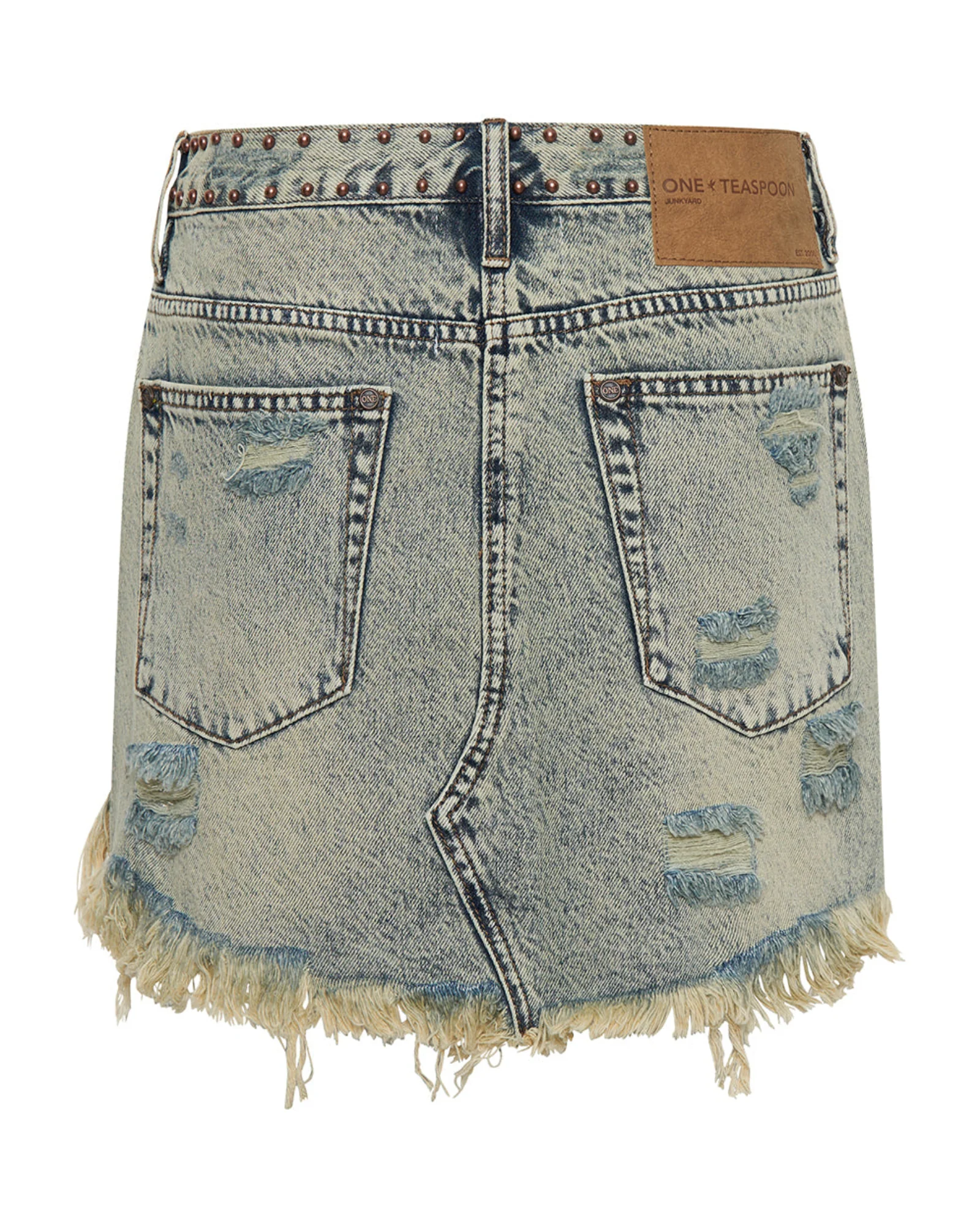 Junkyard Mini Denim Skirt - Blue Dust - Image 9