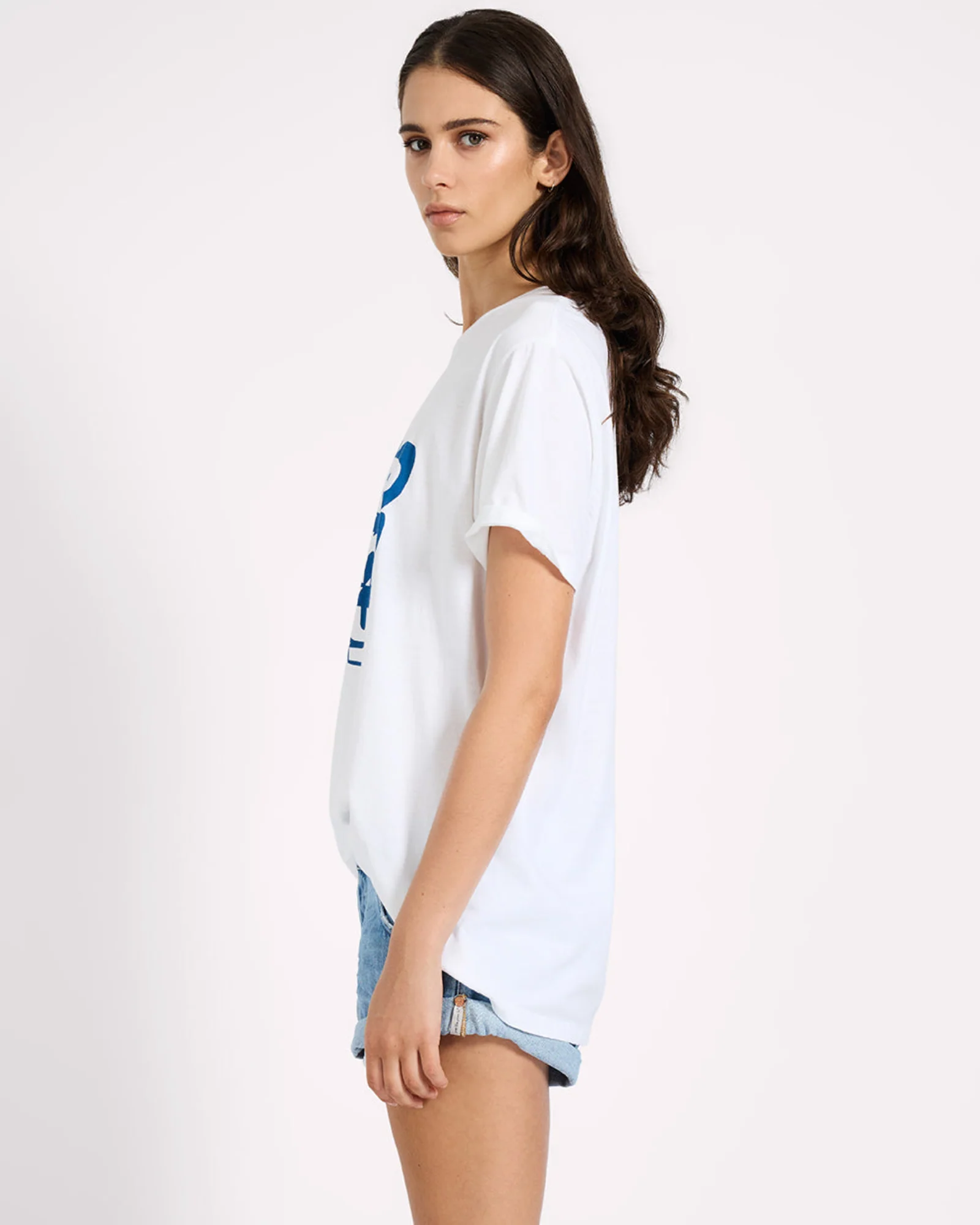 Blue Jean Baby Boyfriend Tee - White - Image 4
